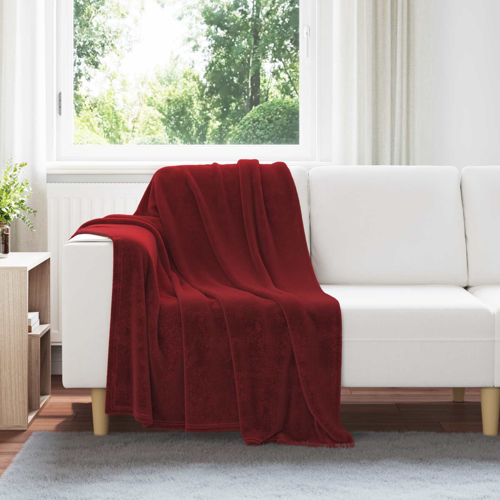 Wohndecke Bordeauxrot 130 x 150 cm 0.51 kg Fleece