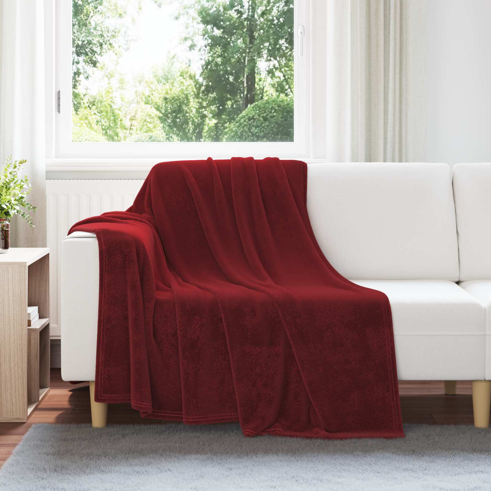 Wohndecke Bordeauxrot 150 x 200 cm 0.78 kg Fleece