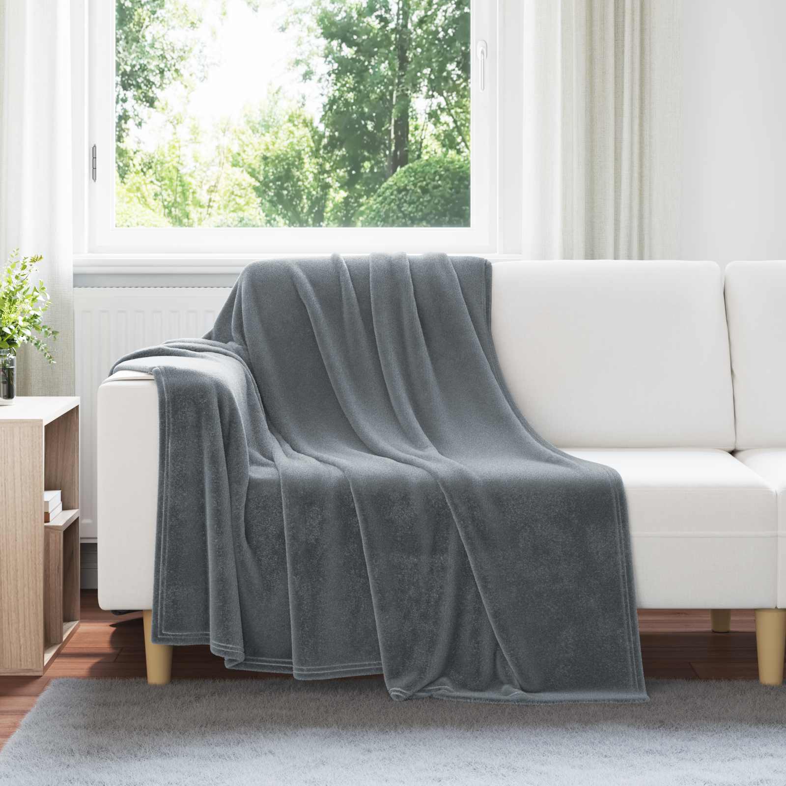 Wohndecken 6 stk. Dunkelgrau 150 x 200 cm 4.68 kg Fleece