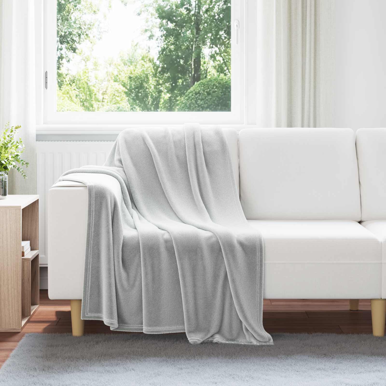 Wohndecken 6 stk. Grau 130 x 150 cm 3.04 kg Fleece