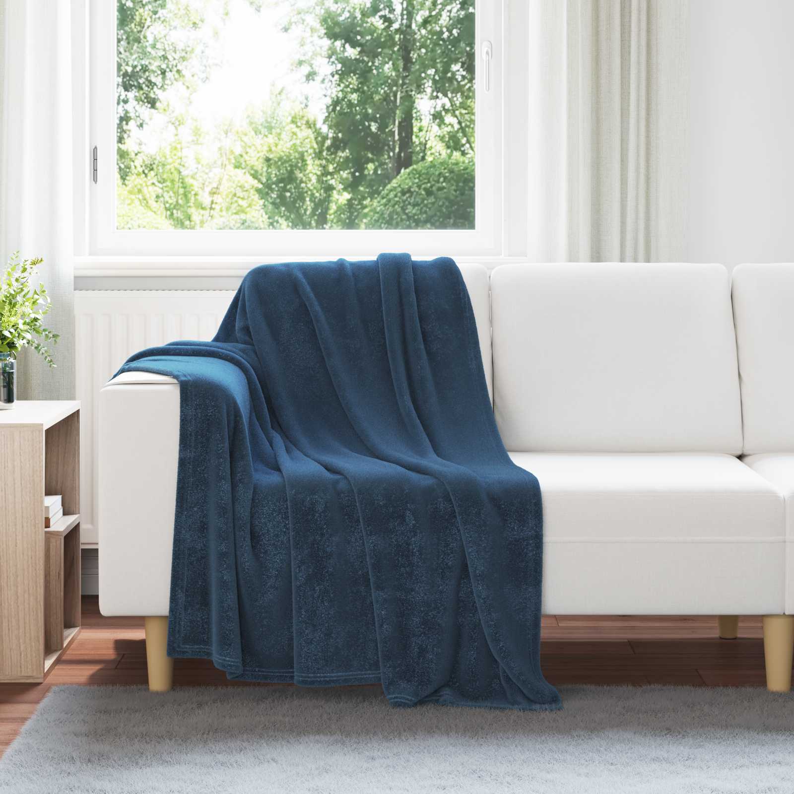Wohndecken 6 stk. Marineblau 130 x 150 cm 3.04 kg Fleece