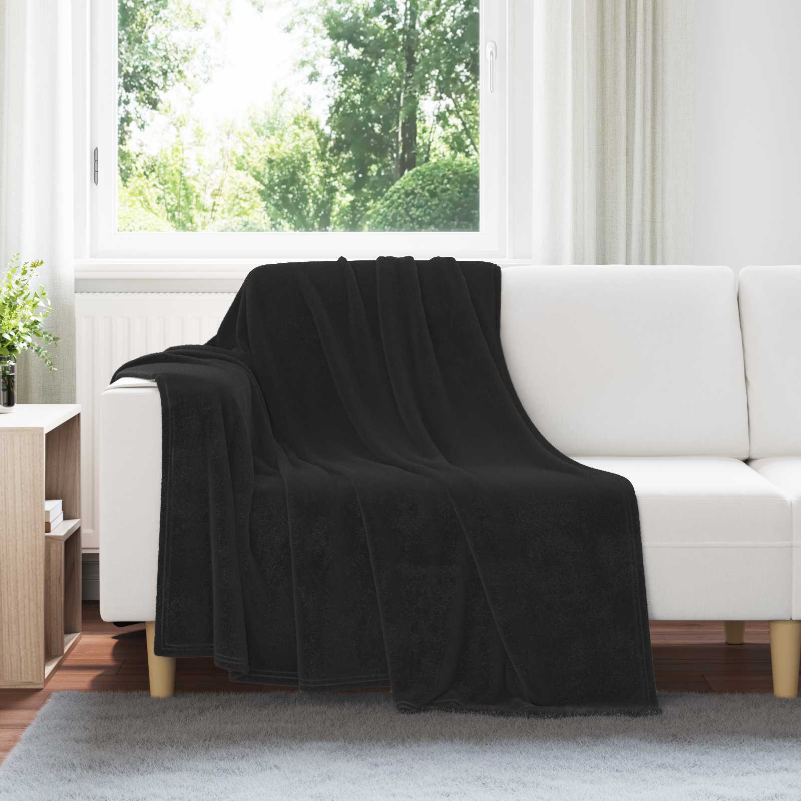 Wohndecken 6 stk. Schwarz 150 x 200 cm 4.68 kg Fleece