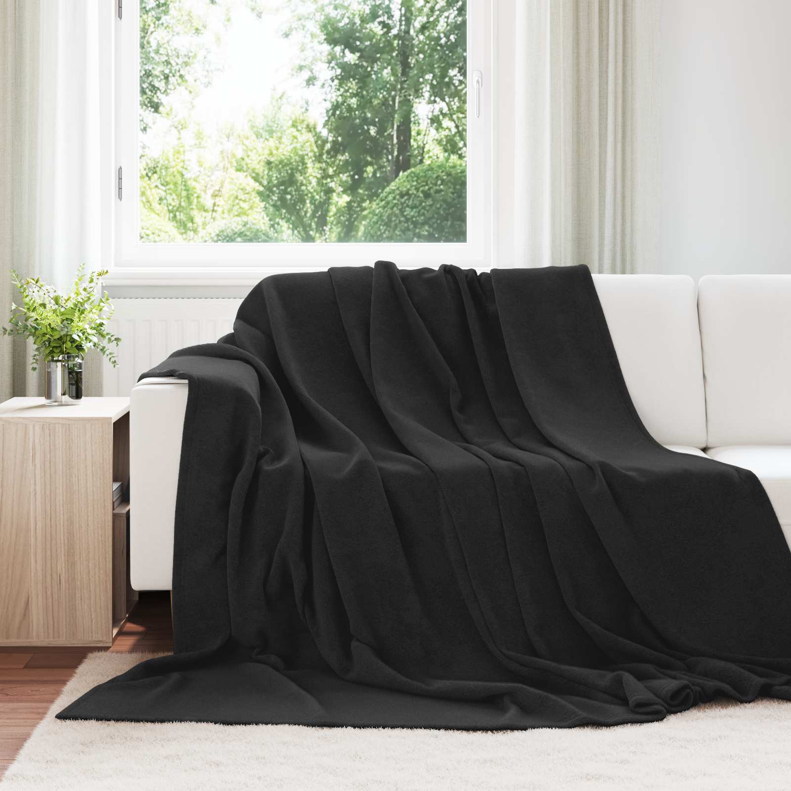 Wohndecken 6 stk. Schwarz 240 x 270 cm 10.11 kg Fleece