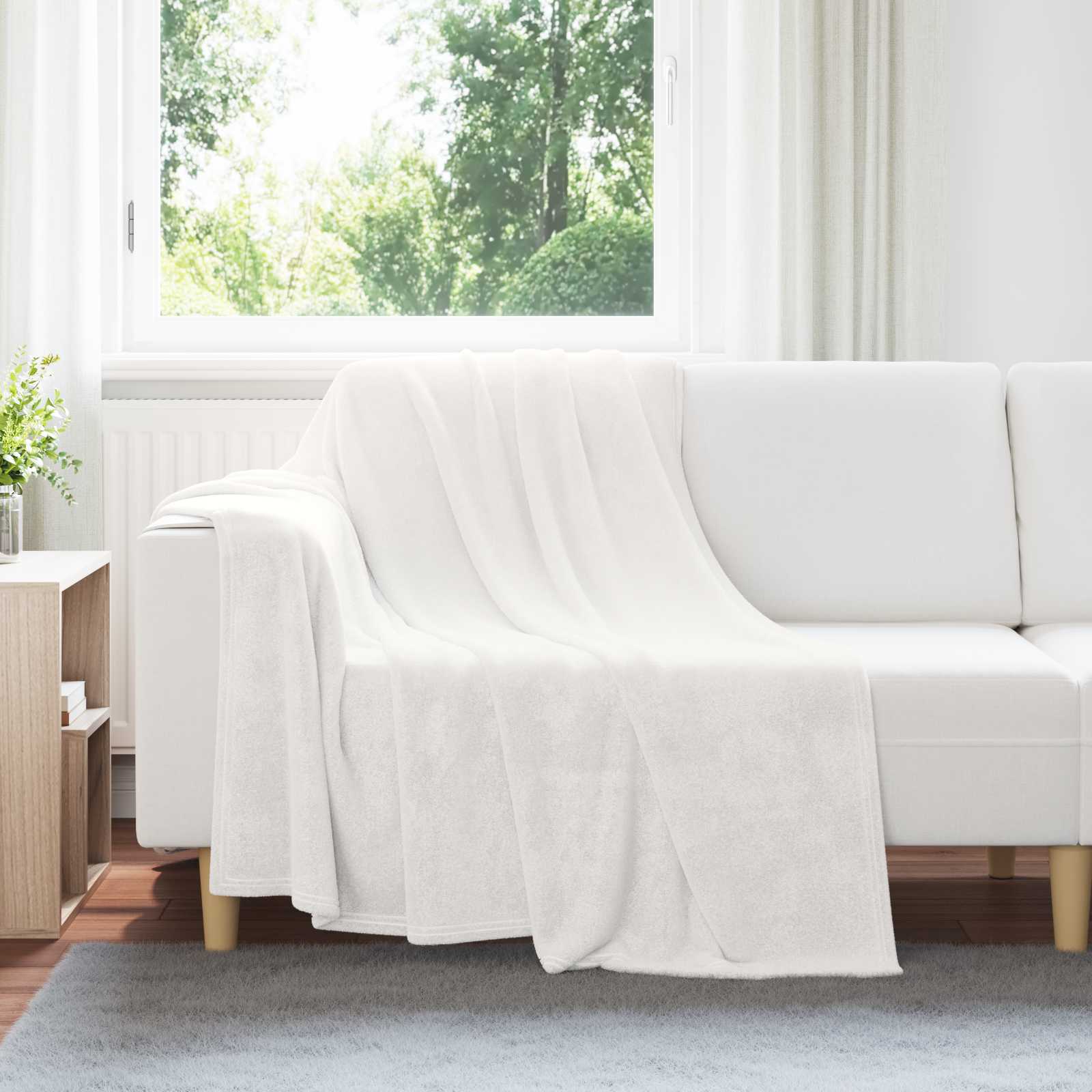 Wohndecken 6 stk. Weiß 150 x 200 cm 4.68 kg Fleece