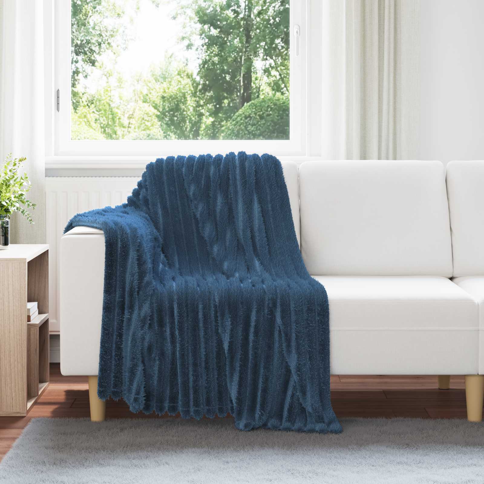 Wohndecke Marineblau 95 x 220 cm 0.45 kg Fleece