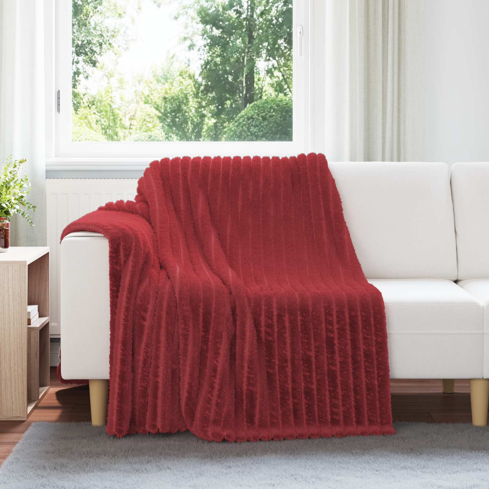 Wohndecke Bordeauxrot 200 x 150 cm 0.8 kg Fleece