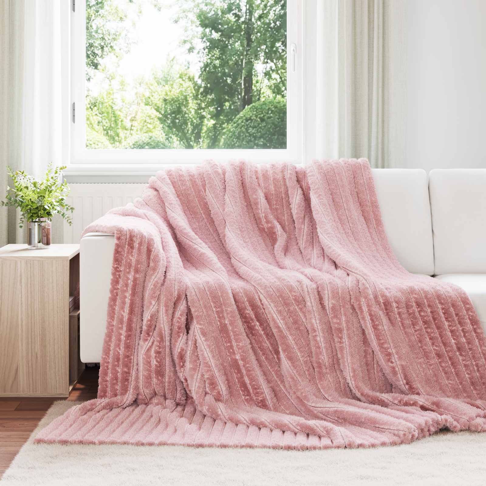 Wohndecke Rosa 270 x 240 cm 1.38 kg Fleece