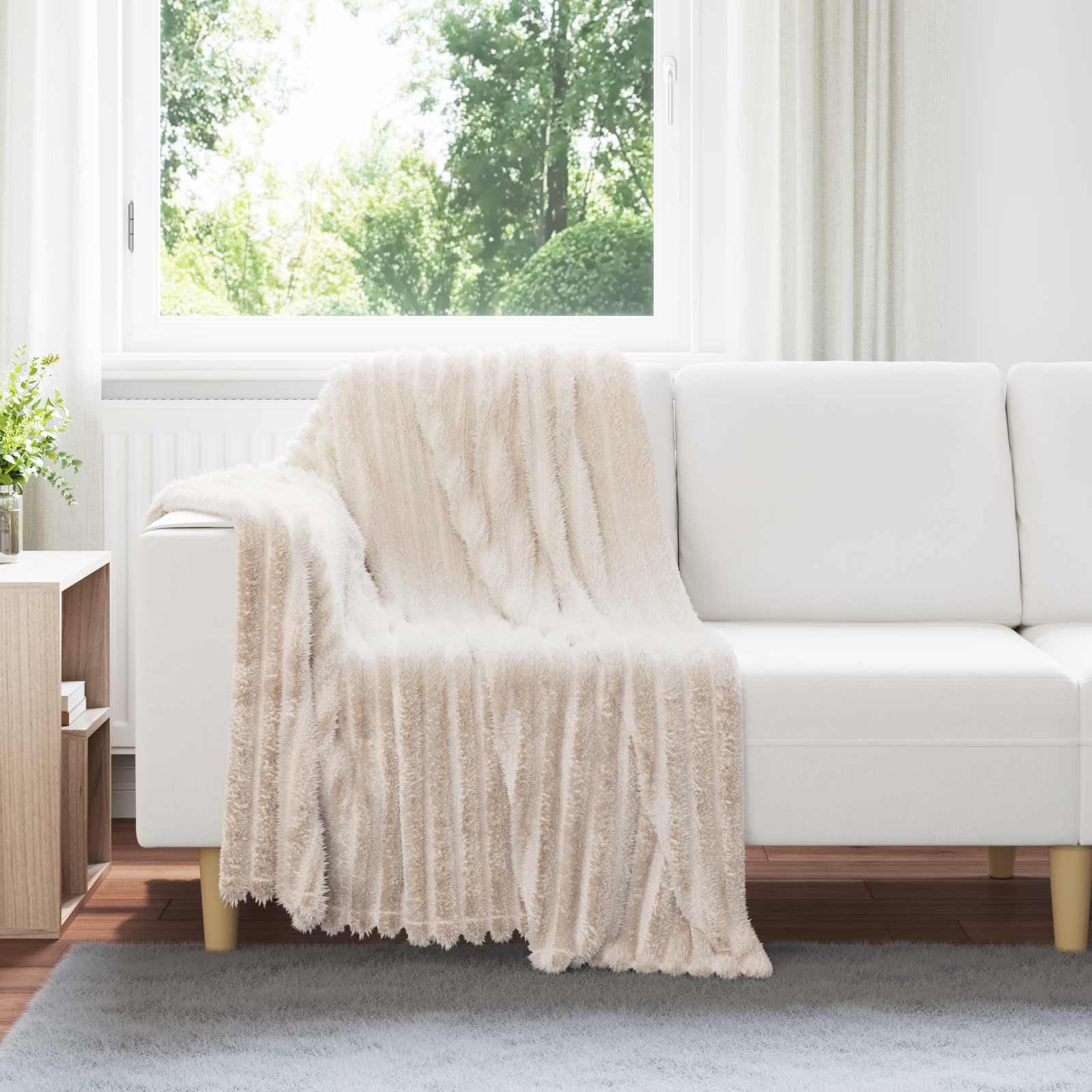 Wohndecken 6 stk. Beige 95 x 220 cm 2.85 kg Fleece
