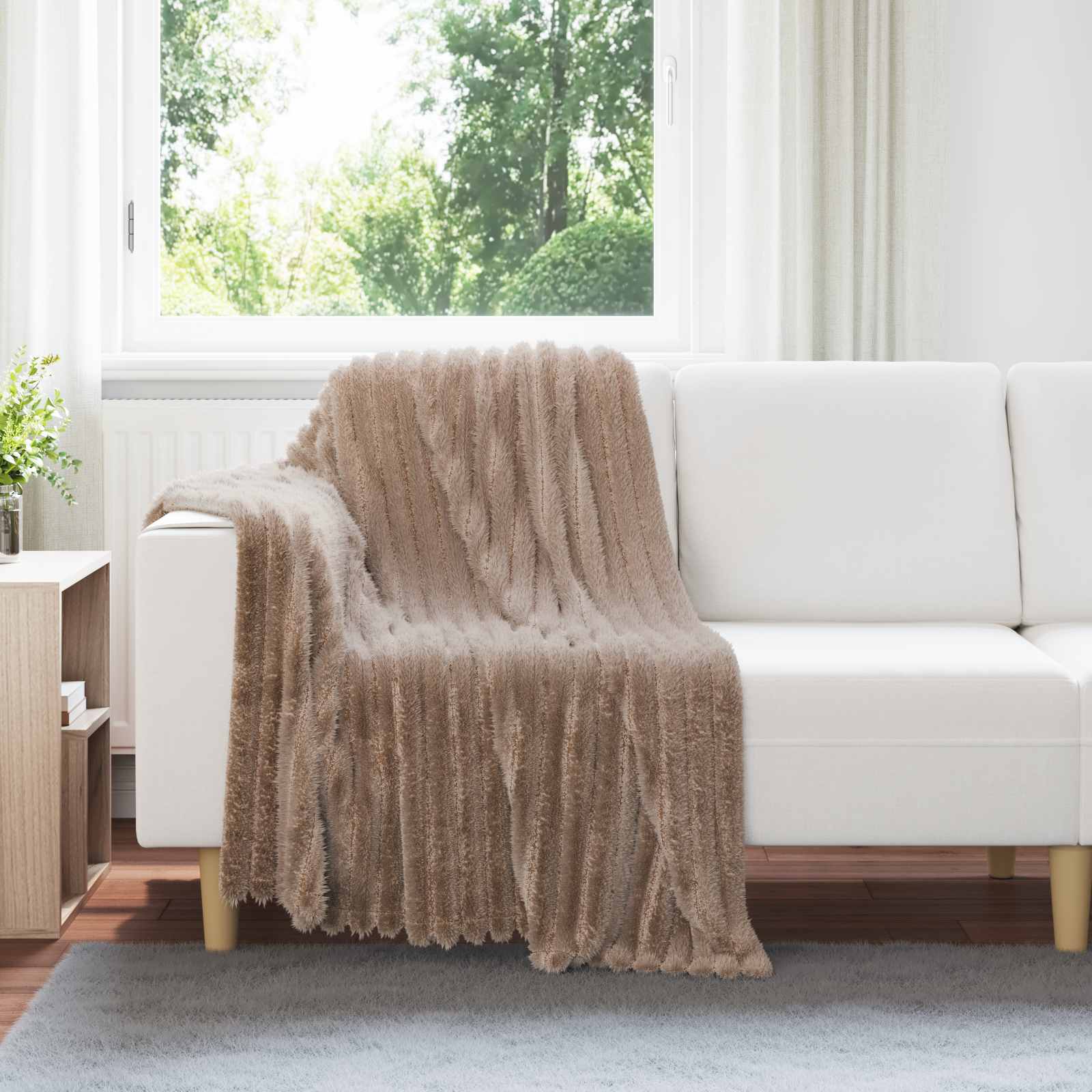 Wohndecken 6 stk. Kamel 95 x 220 cm 2.85 kg Fleece