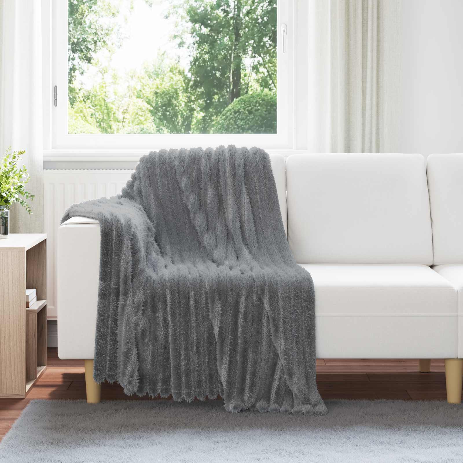 Wohndecken 6 stk. Dunkelgrau 95 x 220 cm 2.85 kg Fleece