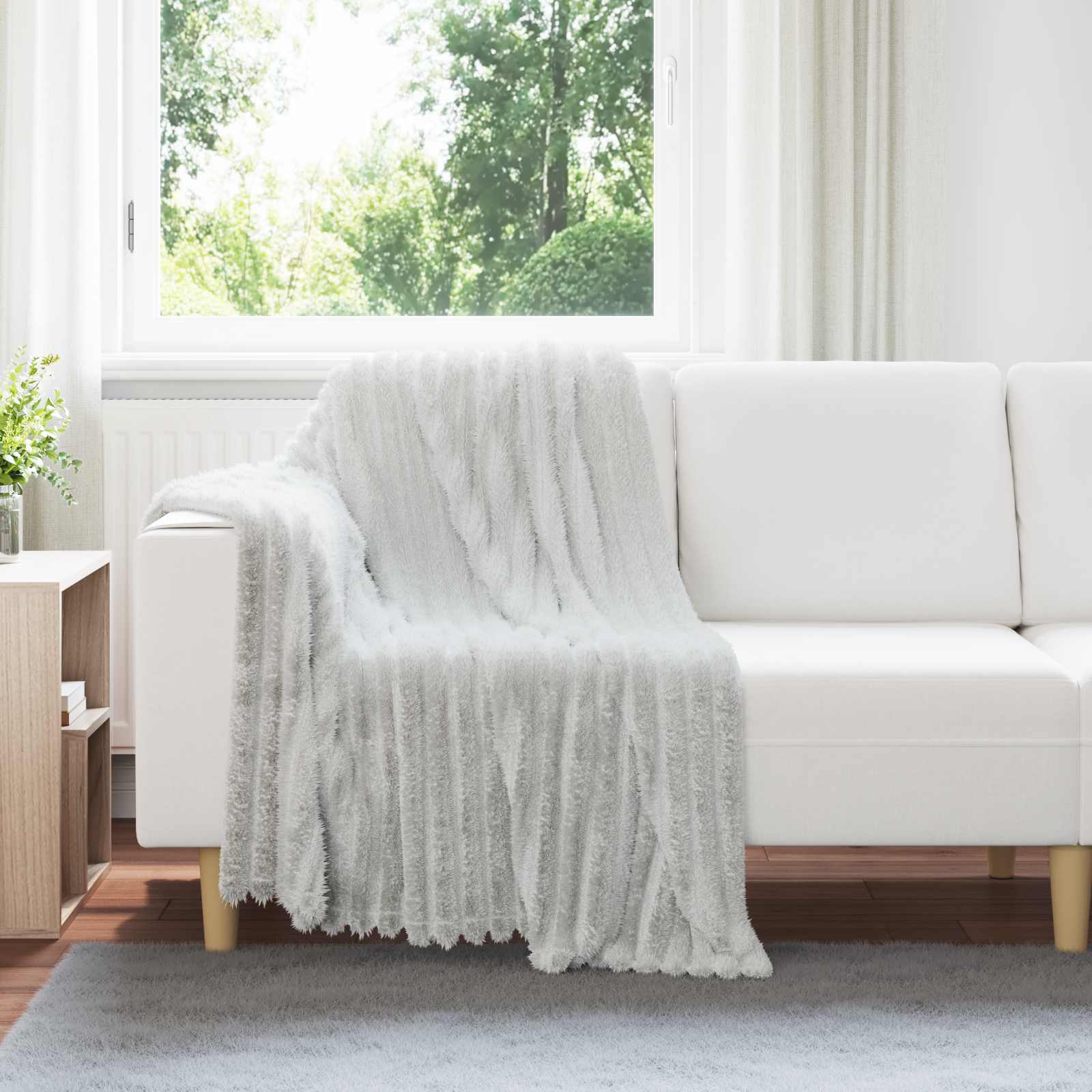Wohndecken 6 stk. Grau 95 x 220 cm 2.85 kg Fleece