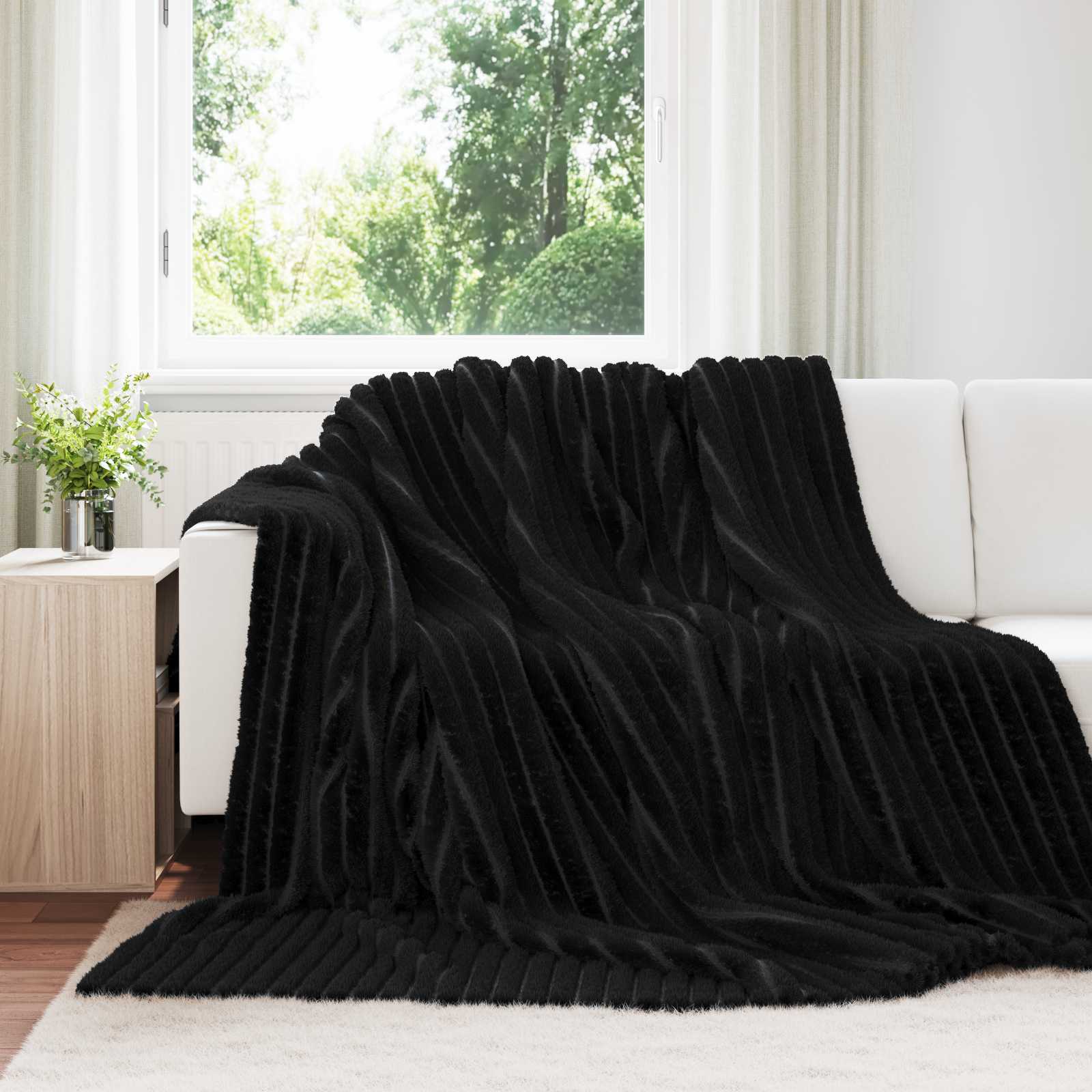 Wohndecken 6 stk. Schwarz 270 x 240 cm 10.96 kg Fleece