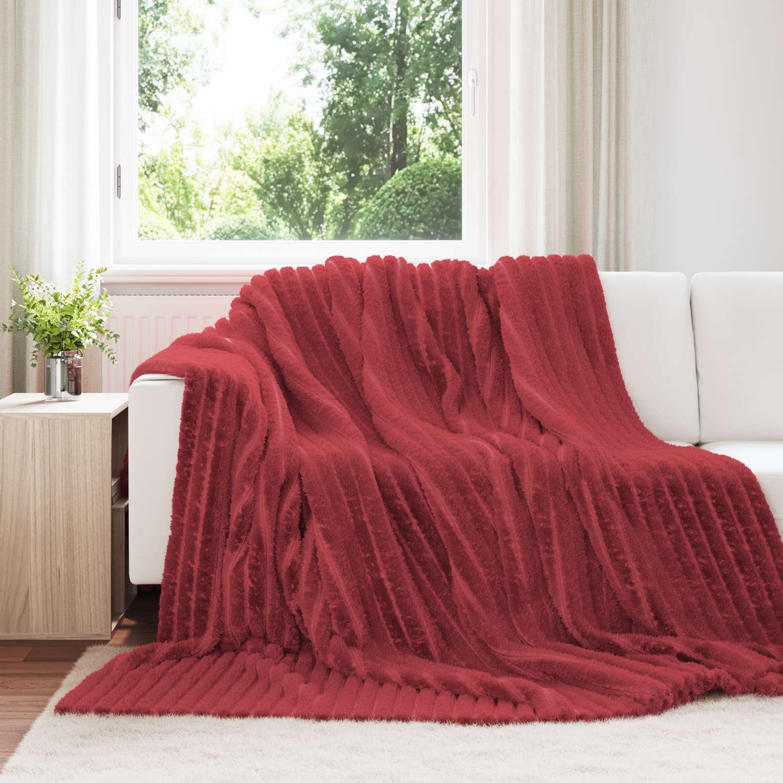 Wohndecken 6 stk. Bordeauxrot 270 x 240 cm 10.31 kg Fleece