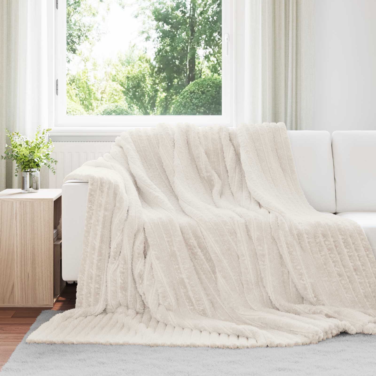 Wohndecken 6 stk. Creme 270 x 240 cm 9.51 kg Fleece