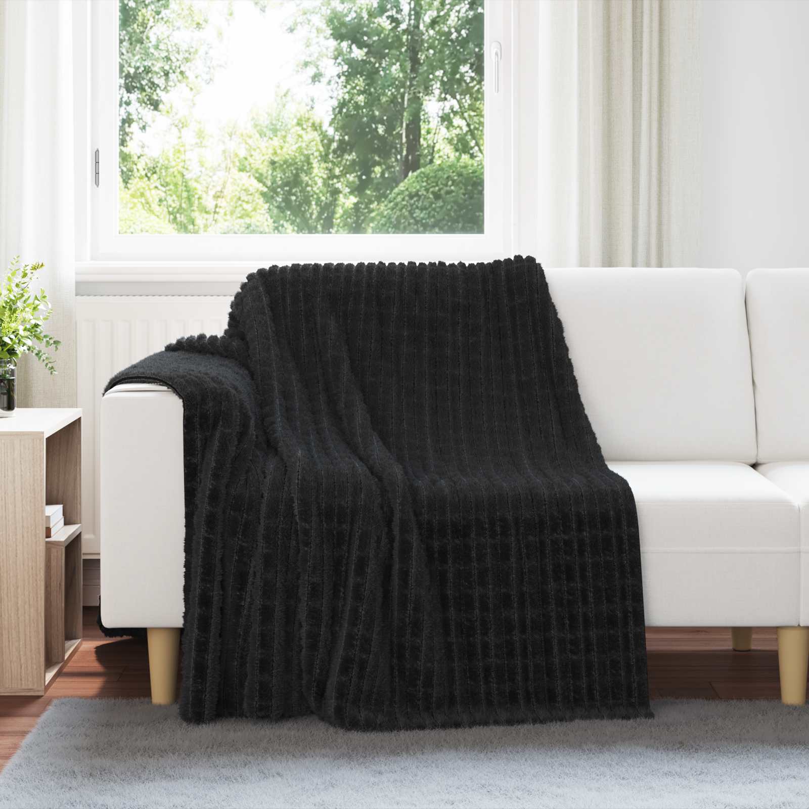 Wohndecke Schwarz 200 x 150 cm 0.75 kg Fleece