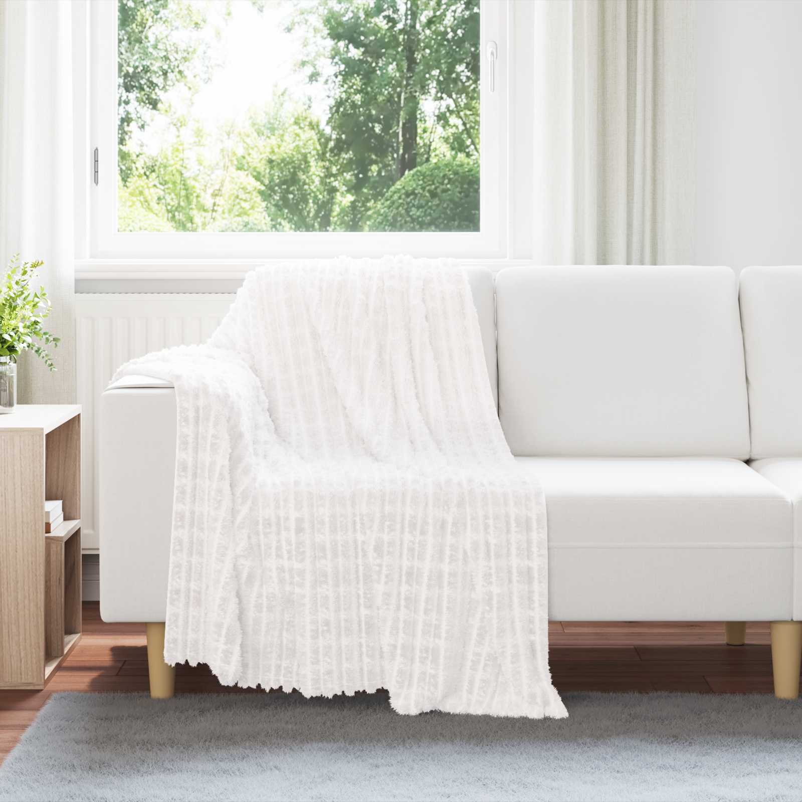 Wohndecke Weiß 95 x 220 cm 0.5 kg Fleece