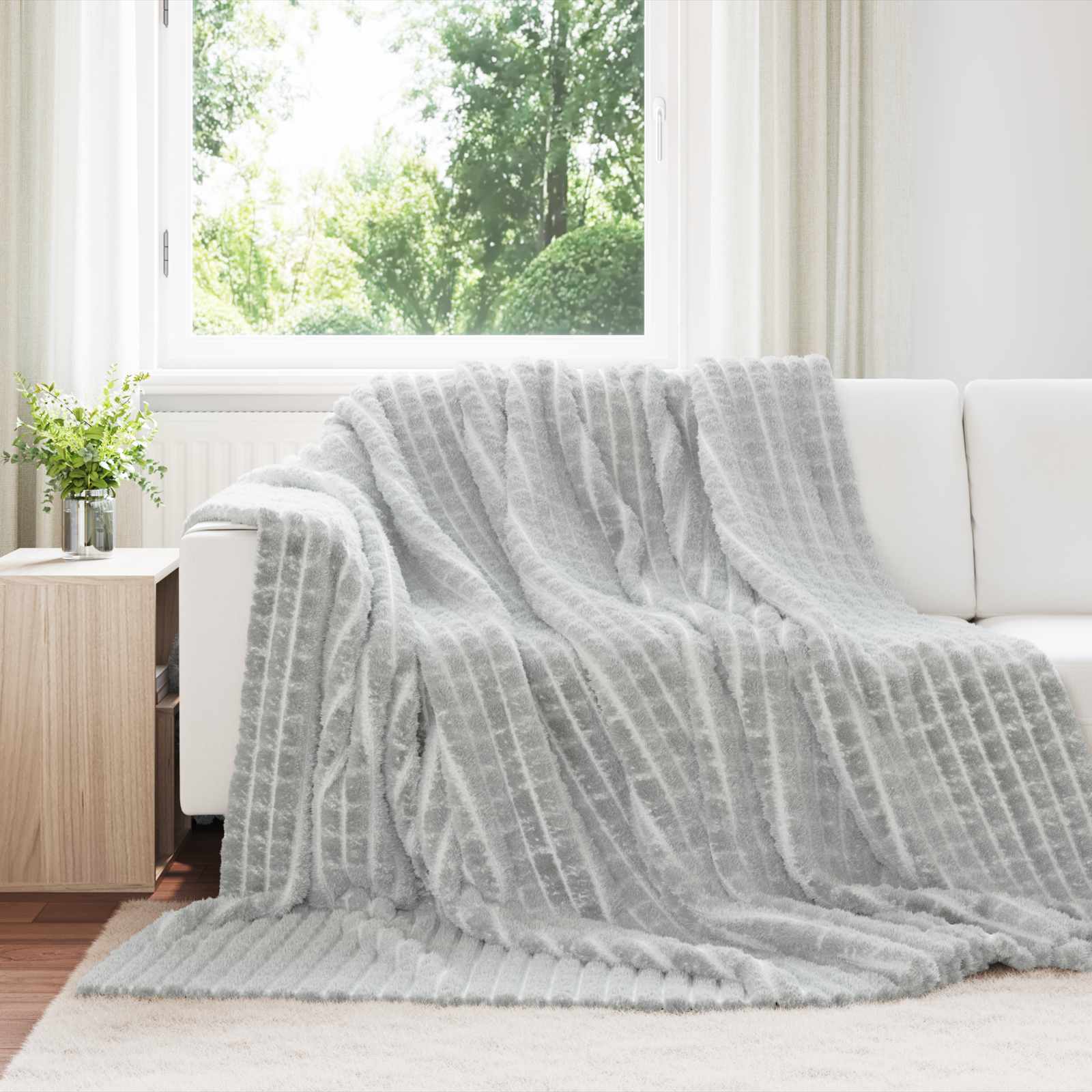 Wohndecken 6 stk. Grau 270 x 240 cm 9.93 kg Fleece