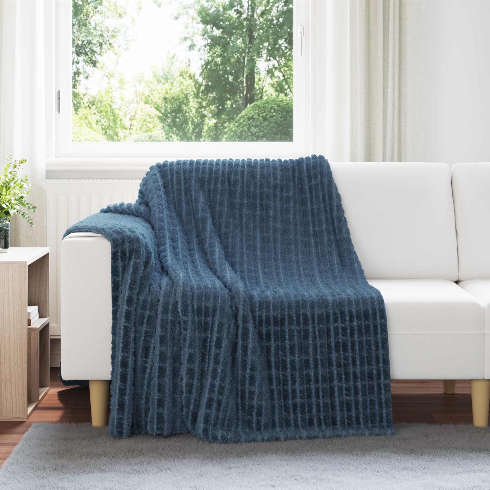 Wohndecken 6 stk. Marineblau 200 x 150 cm 4.5 kg Fleece
