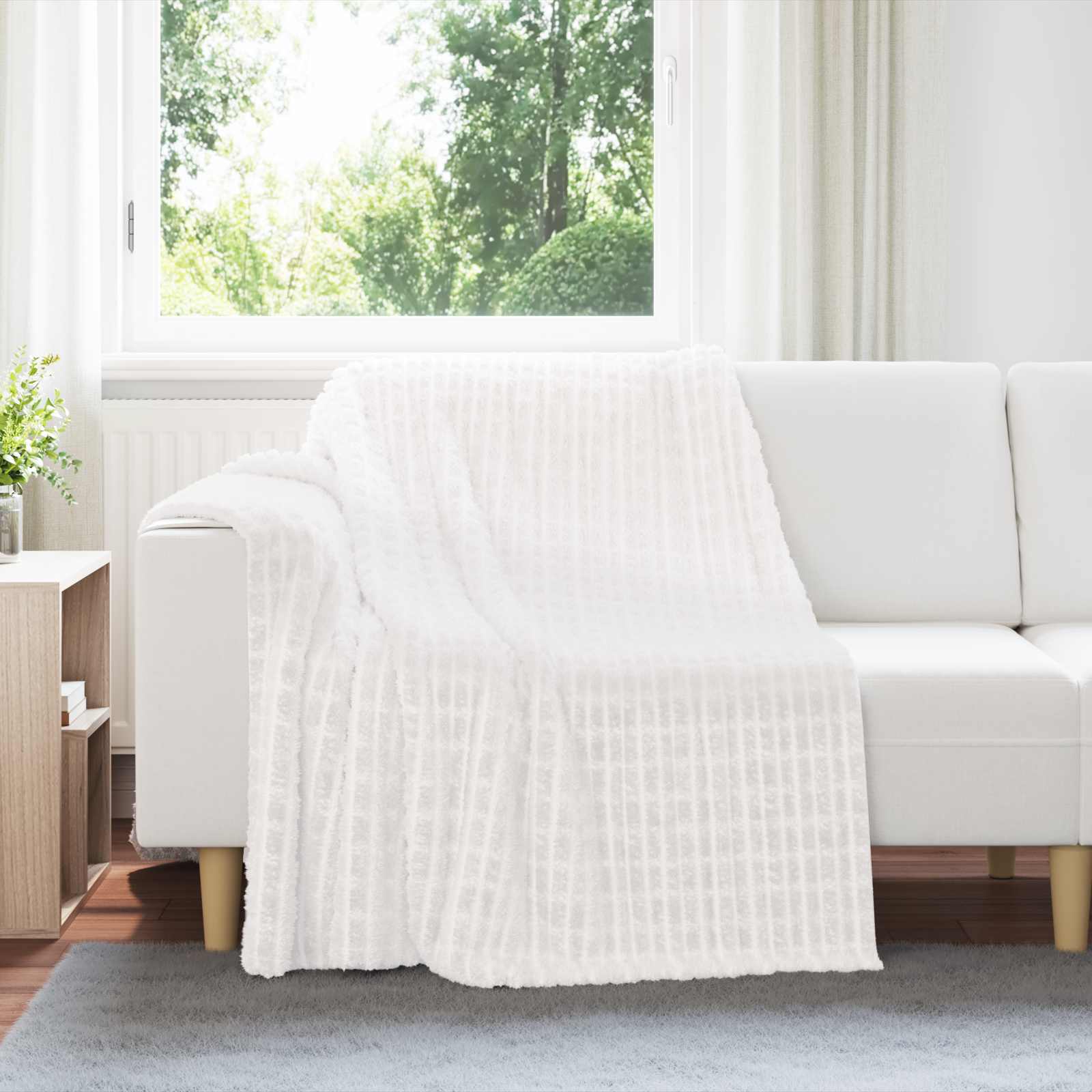 Wohndecken 6 stk. Weiß 200 x 150 cm 4.5 kg Fleece