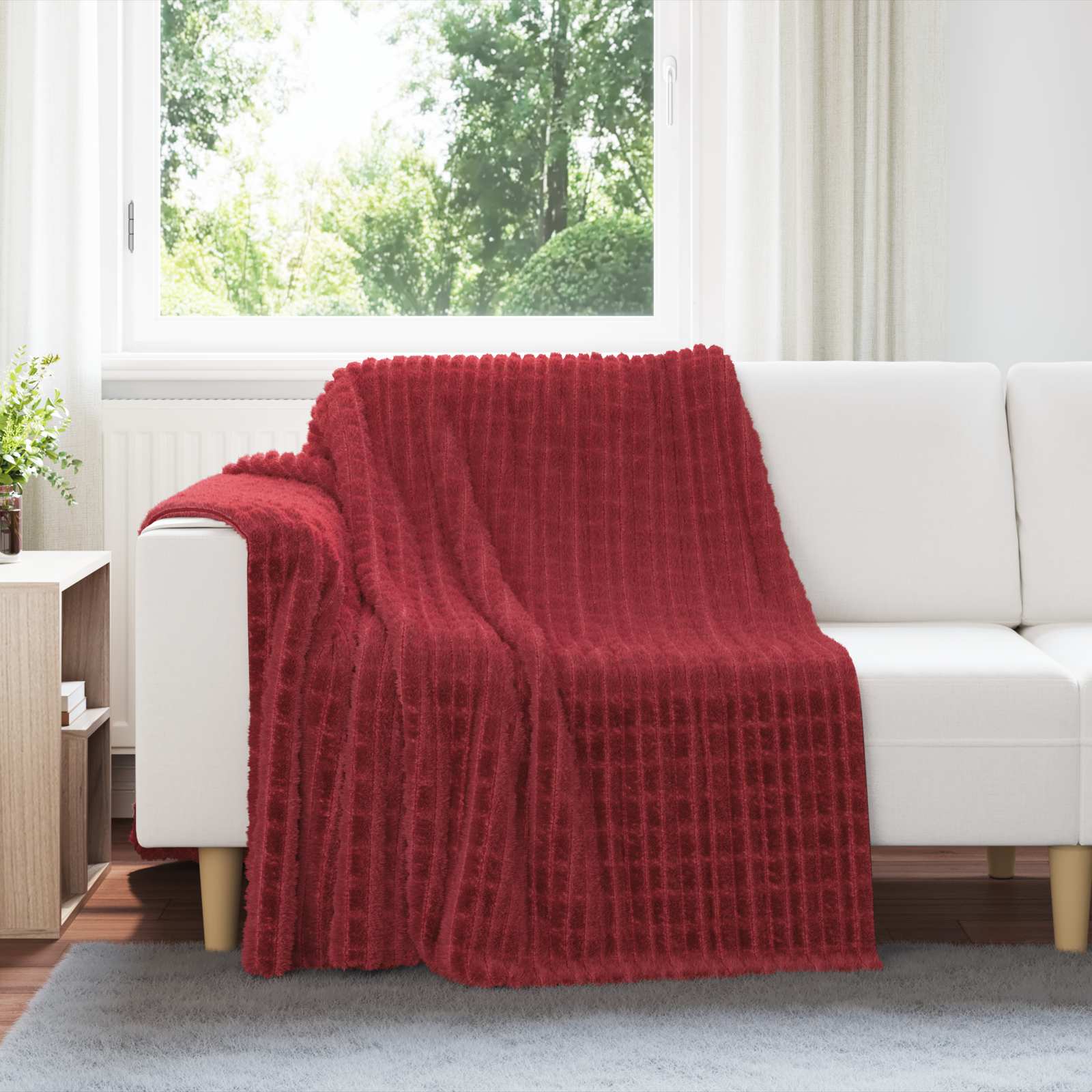 Wohndecken 6 stk. Bordeauxrot 200 x 150 cm 4.5 kg Fleece