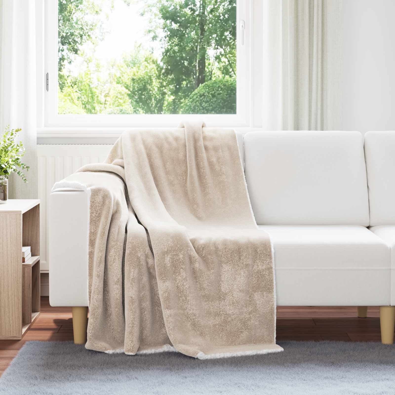 Wohndecke Beige 130 x 150 cm 1 kg Fleece