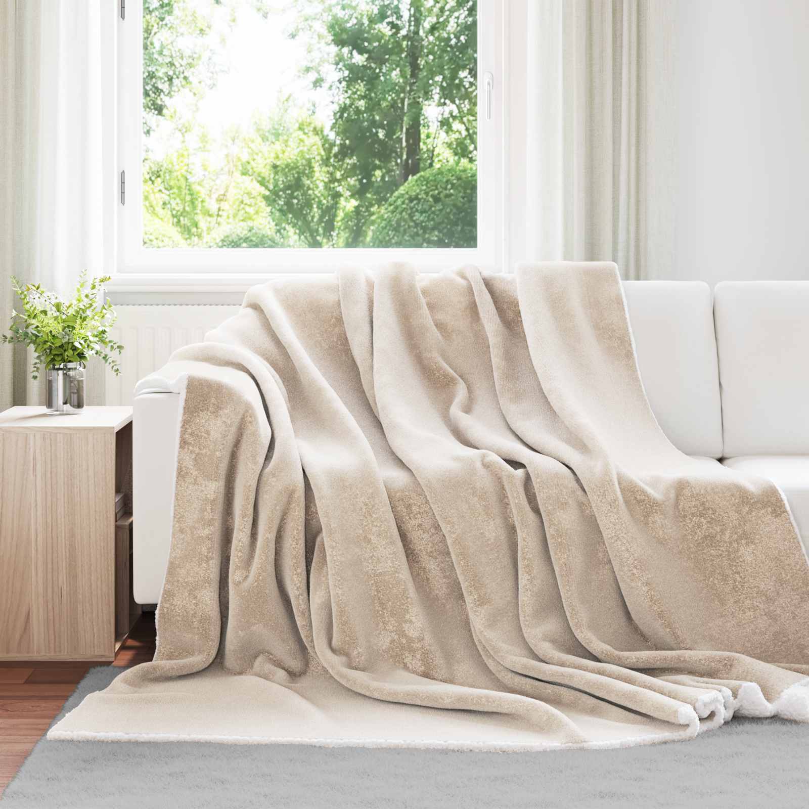 Wohndecke Beige 240 x 270 cm 3.17 kg Fleece