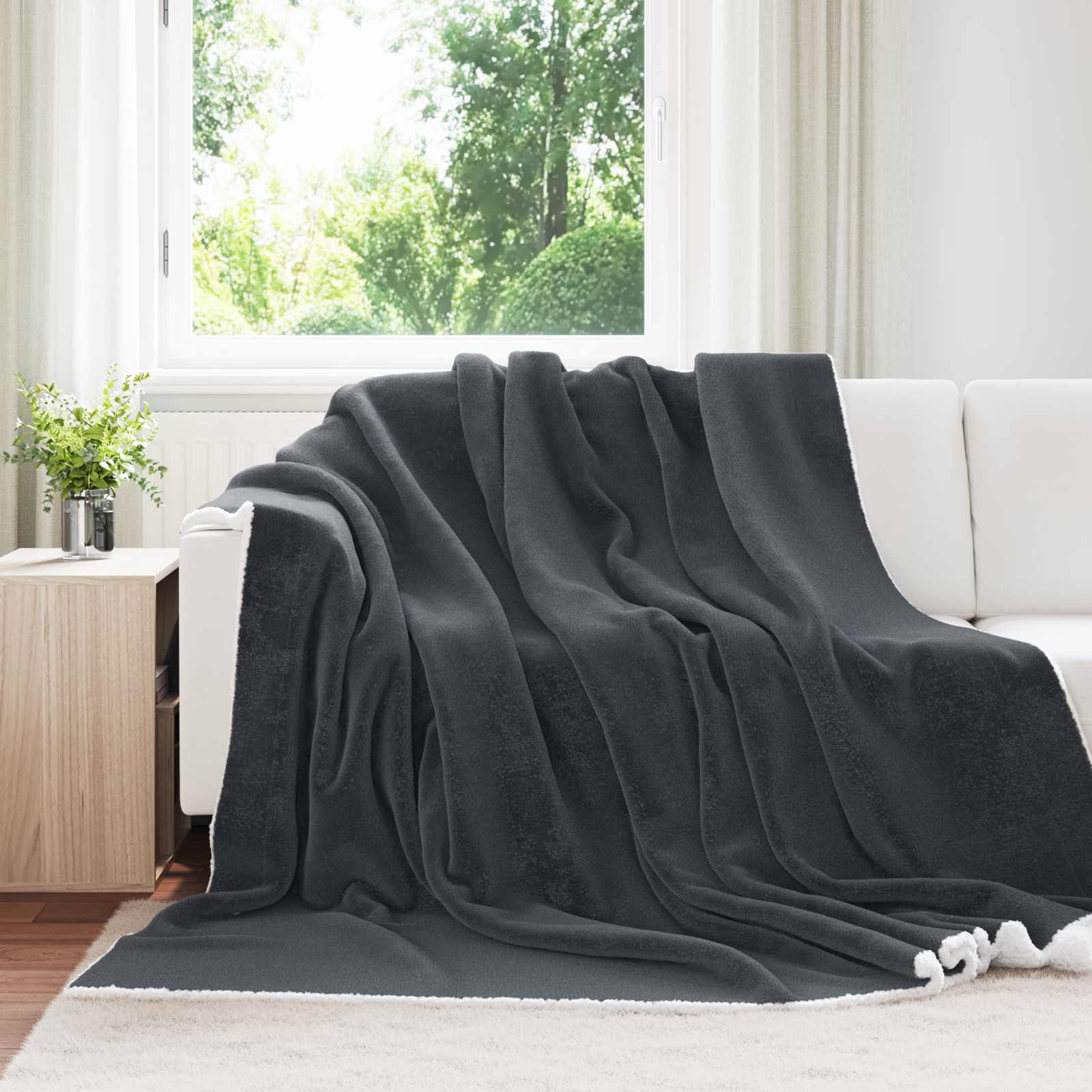 Wohndecke Dunkelgrau 240 x 270 cm 3.17 kg Fleece