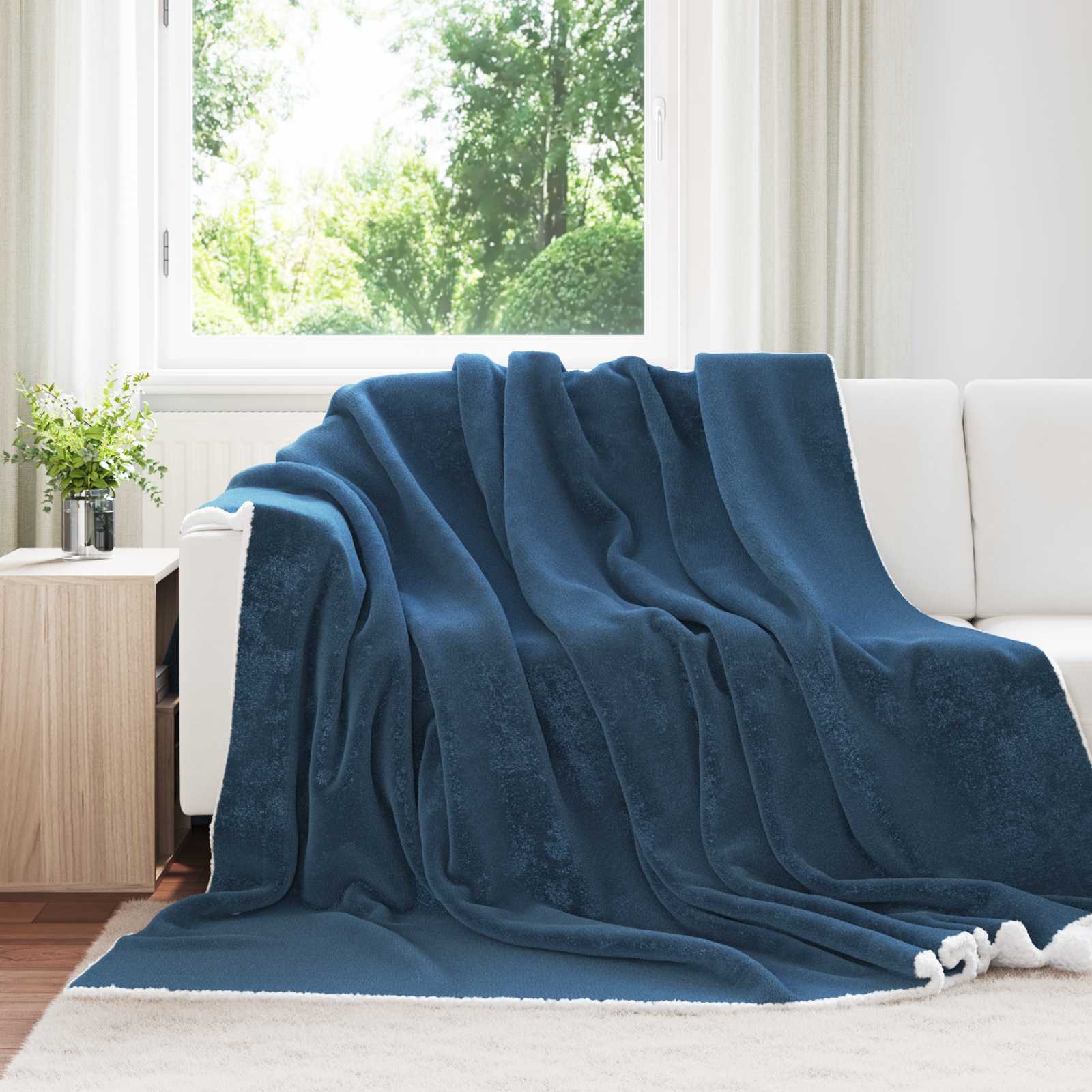 Wohndecke Marineblau 220 x 240 cm 2.67 kg Fleece
