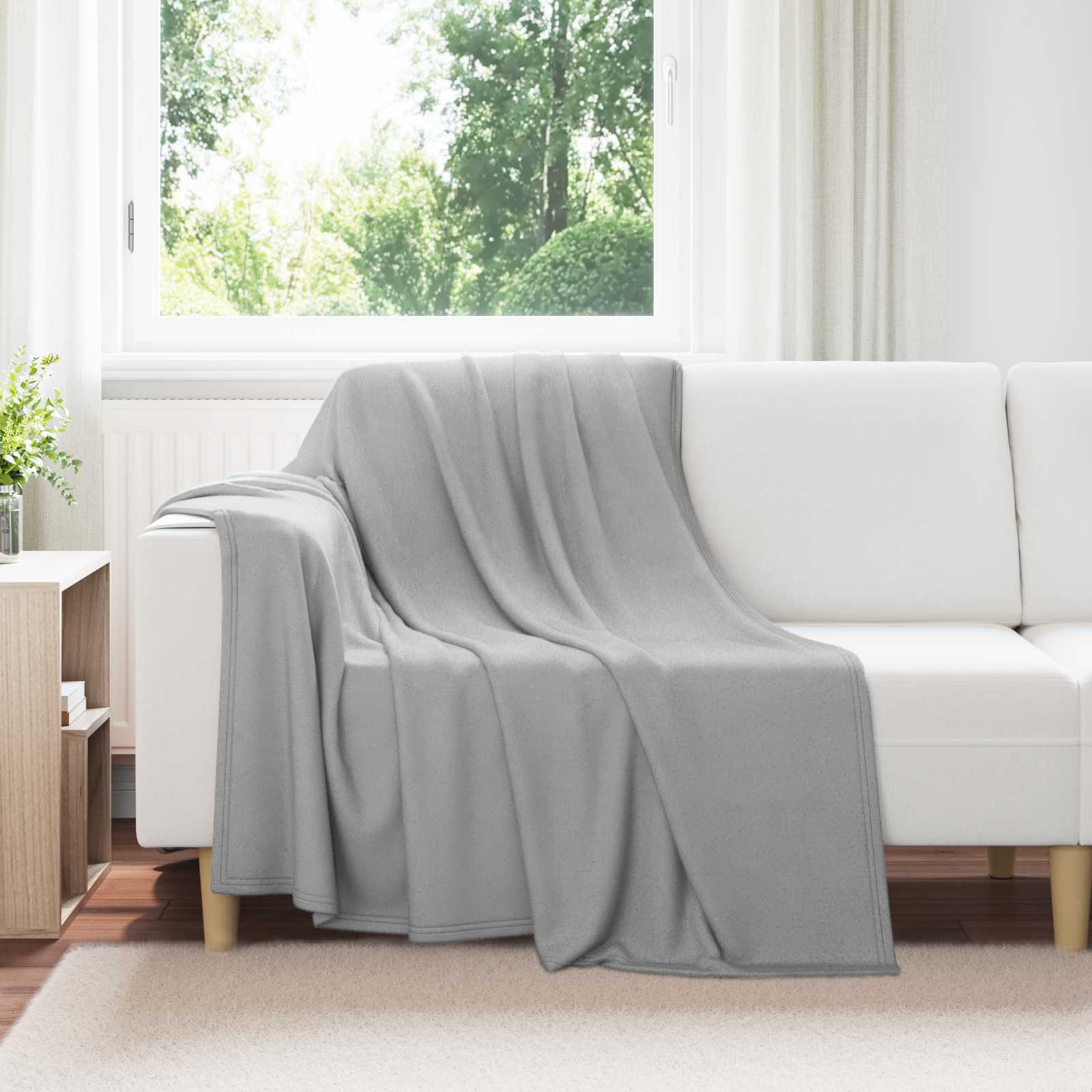 Wohndecke Grau 200 x 150 cm 0.42 kg Fleece