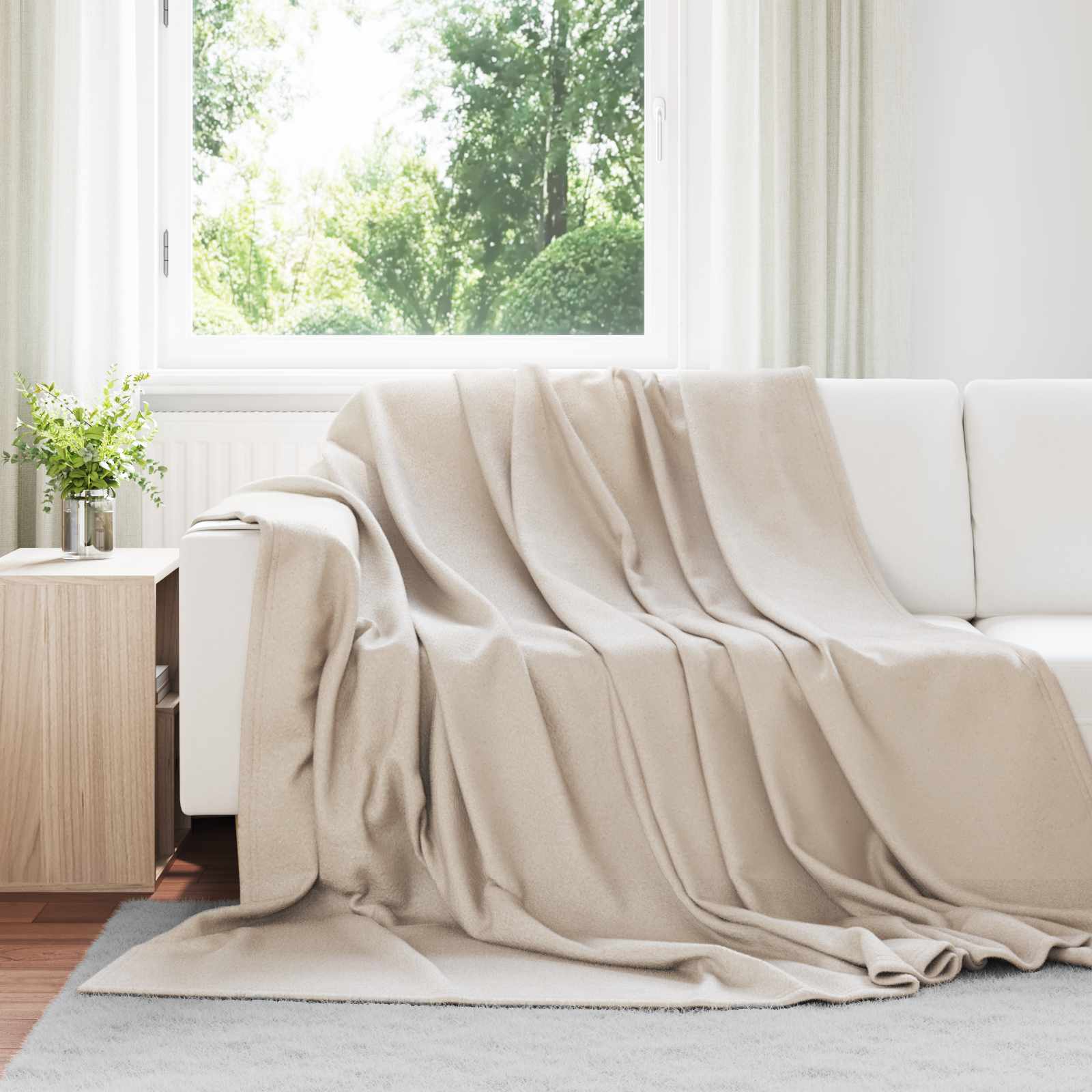 Wohndecken 6 stk. Beige 240 x 220 cm 4.28 kg Fleece