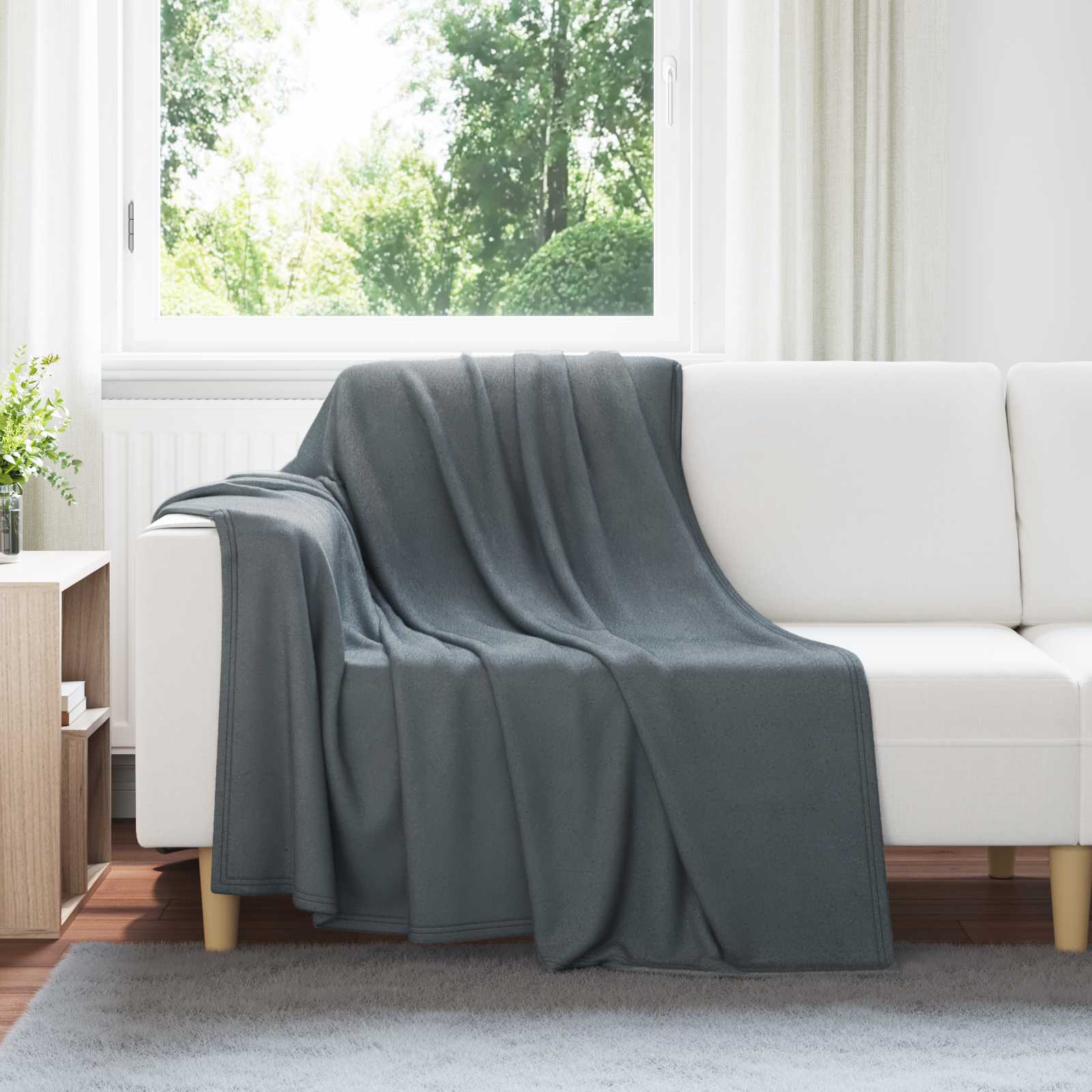 Wohndecken 6 stk. Dunkelgrau 200 x 150 cm 2.61 kg Fleece
