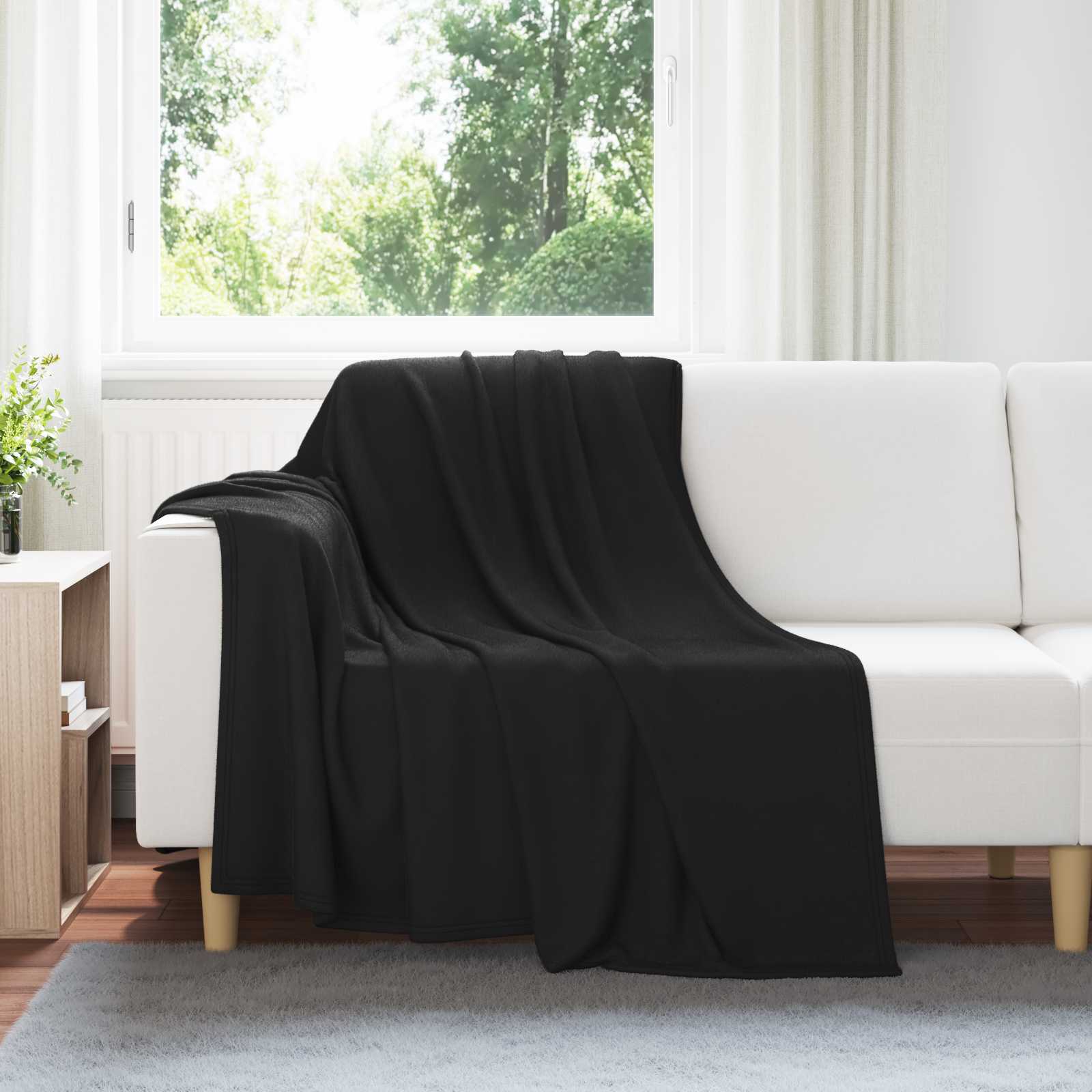 Wohndecken 6 stk. Schwarz 200 x 150 cm 2.61 kg Fleece