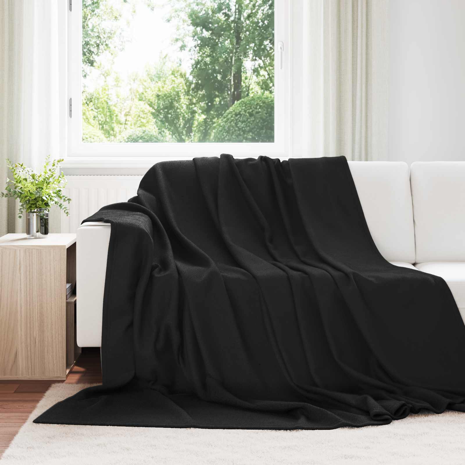 Wohndecken 6 stk. Schwarz 270 x 240 cm 5.08 kg Fleece