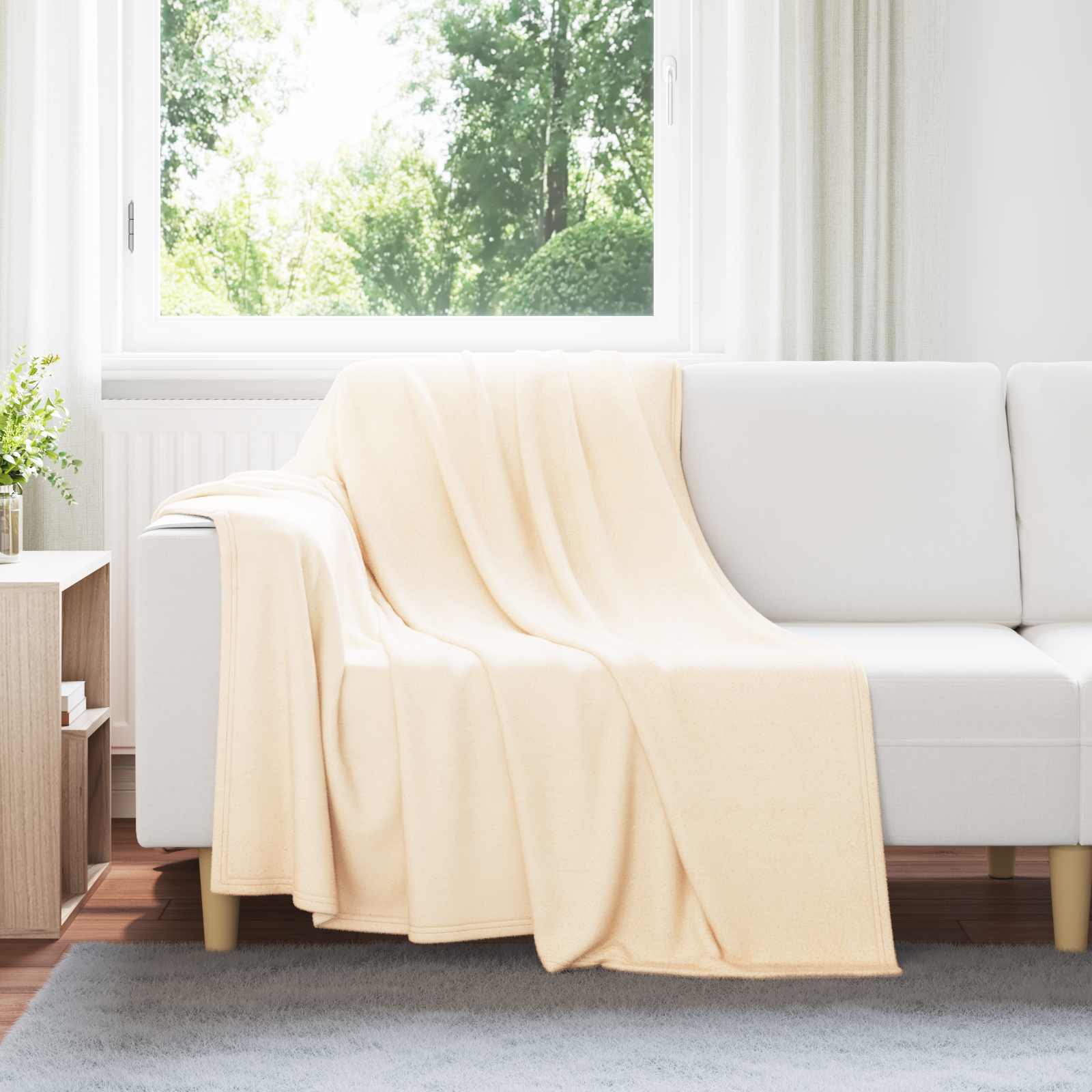 Wohndecken 6 stk. Creme 200 x 150 cm 2.61 kg Fleece