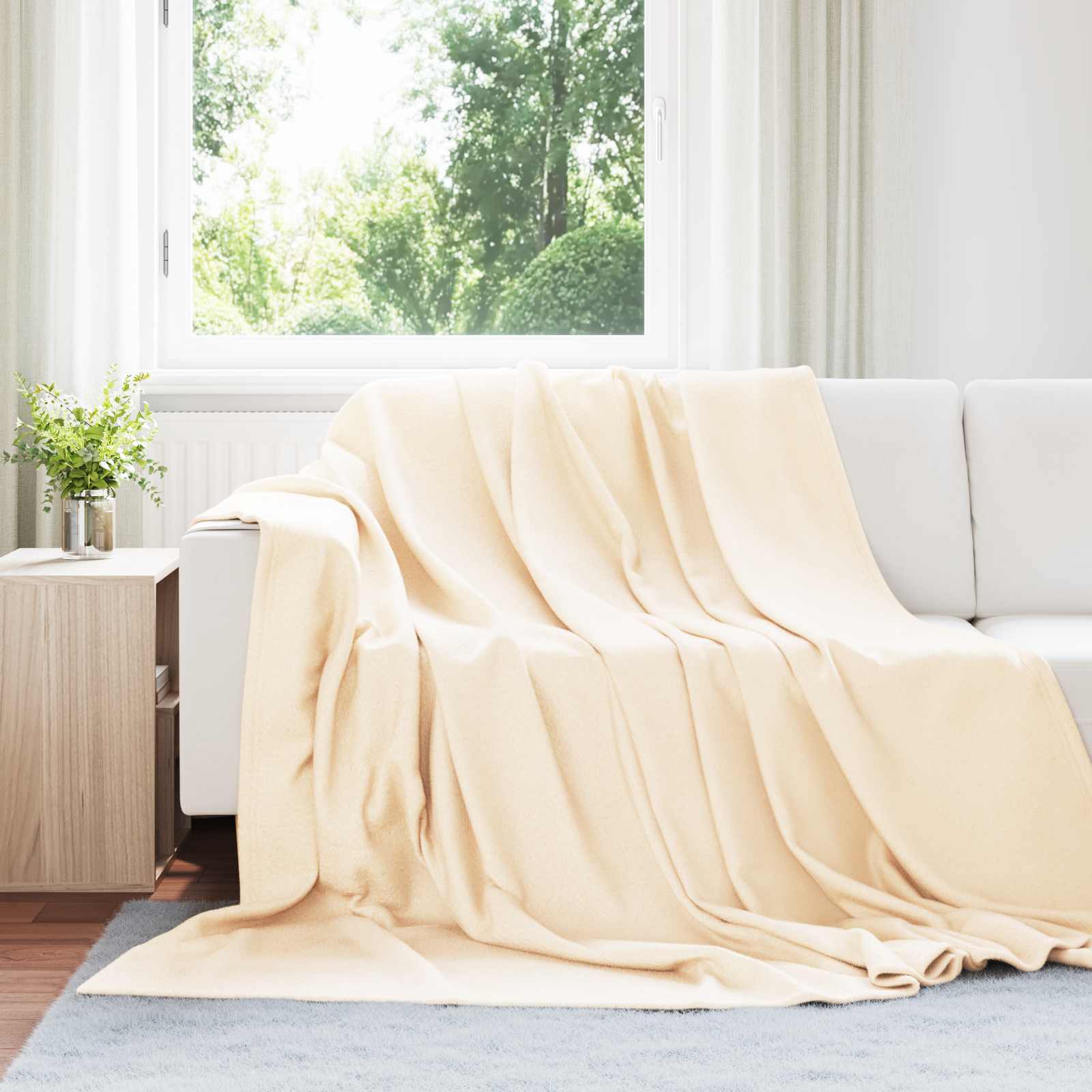 Wohndecken 6 stk. Creme 240 x 220 cm 4.28 kg Fleece
