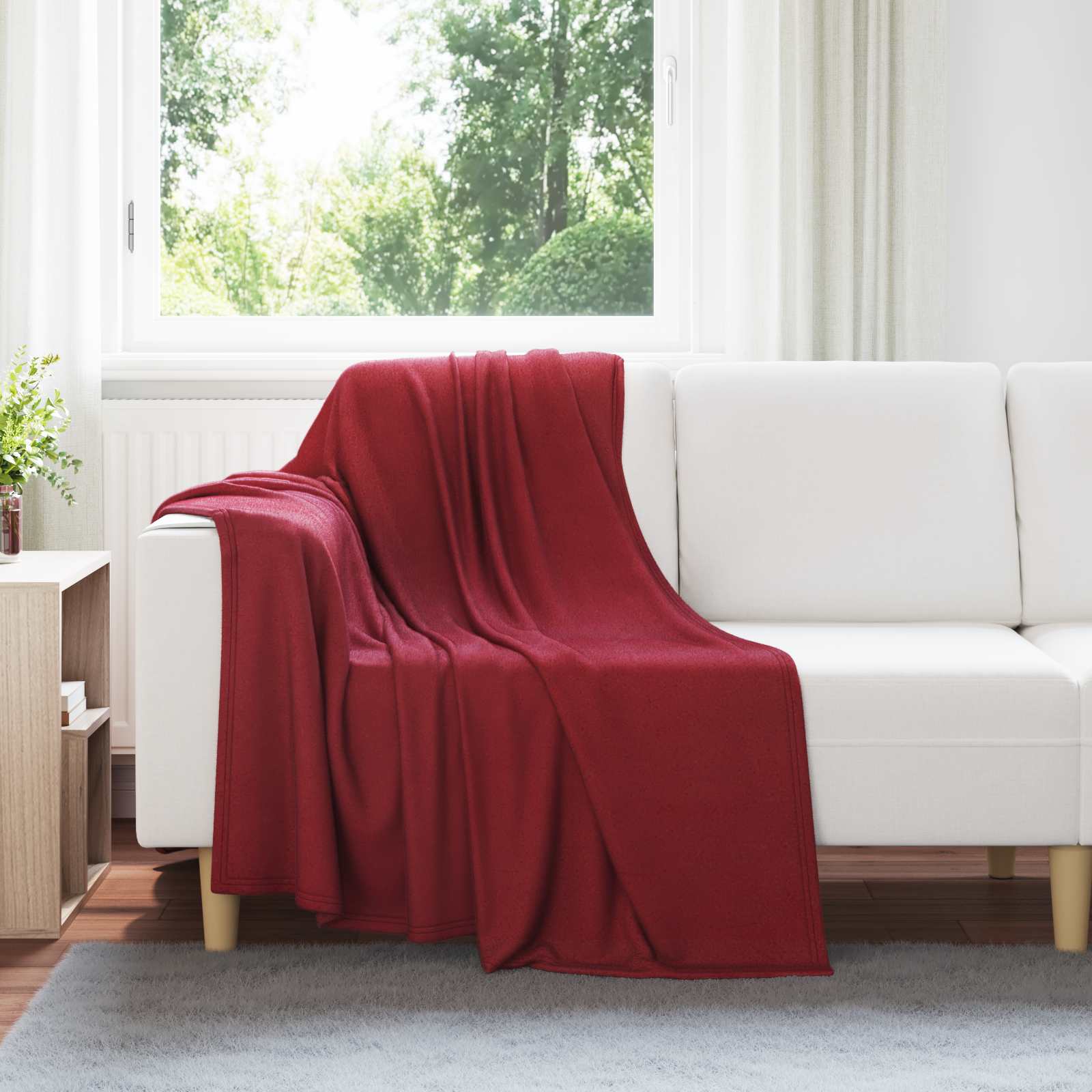 Wohndecken 24 stk. Bordeauxrot 170 x 130 cm 7.81 kg Fleece