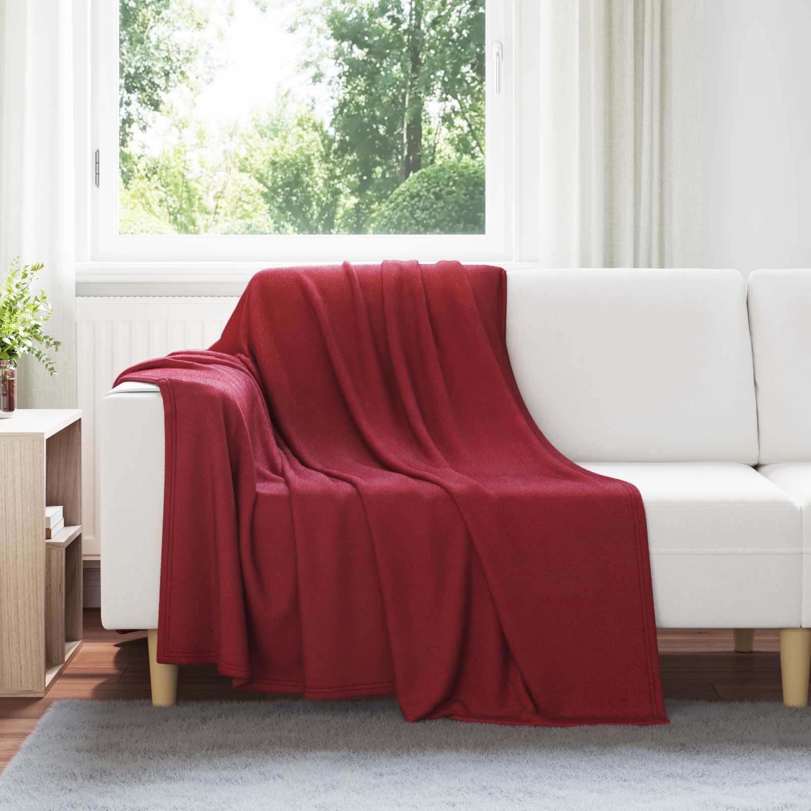 Wohndecken 24 stk. Bordeauxrot 200 x 150 cm 10.08 kg Fleece