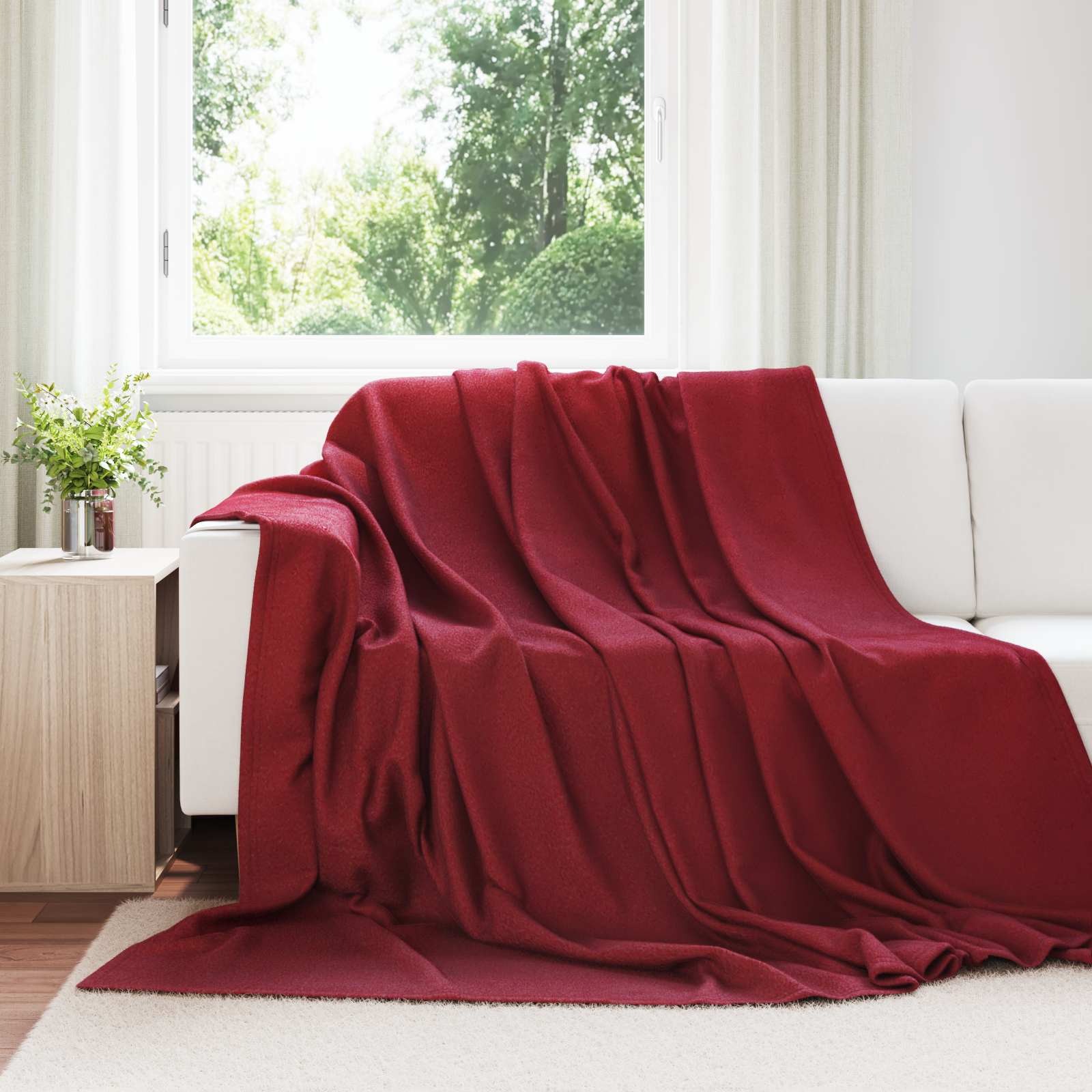 Wohndecken 24 stk. Bordeauxrot 240 x 220 cm 17.62 kg Fleece