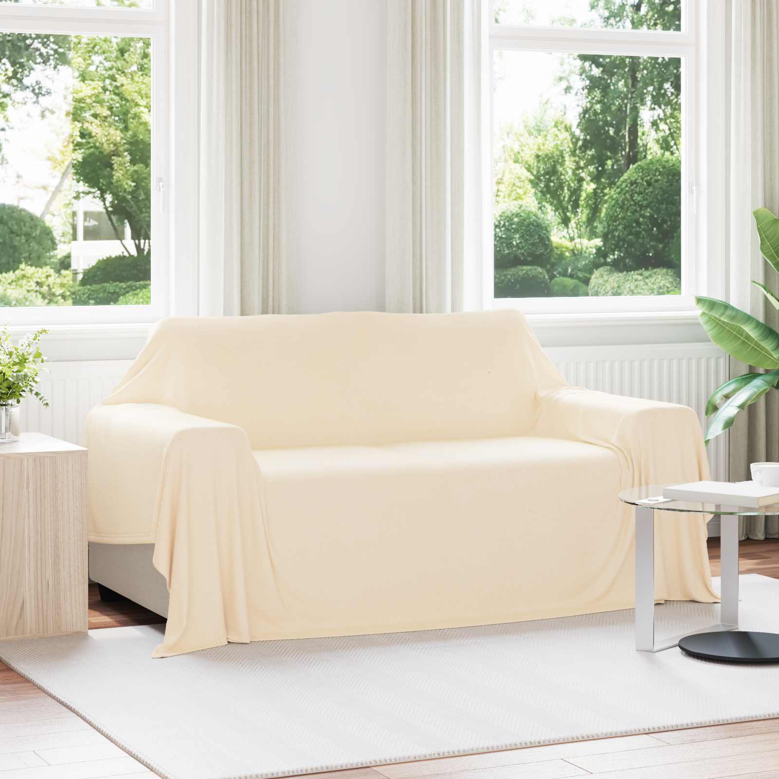 Wohndecke Creme 280 x 210 cm 0.79 kg Fleece
