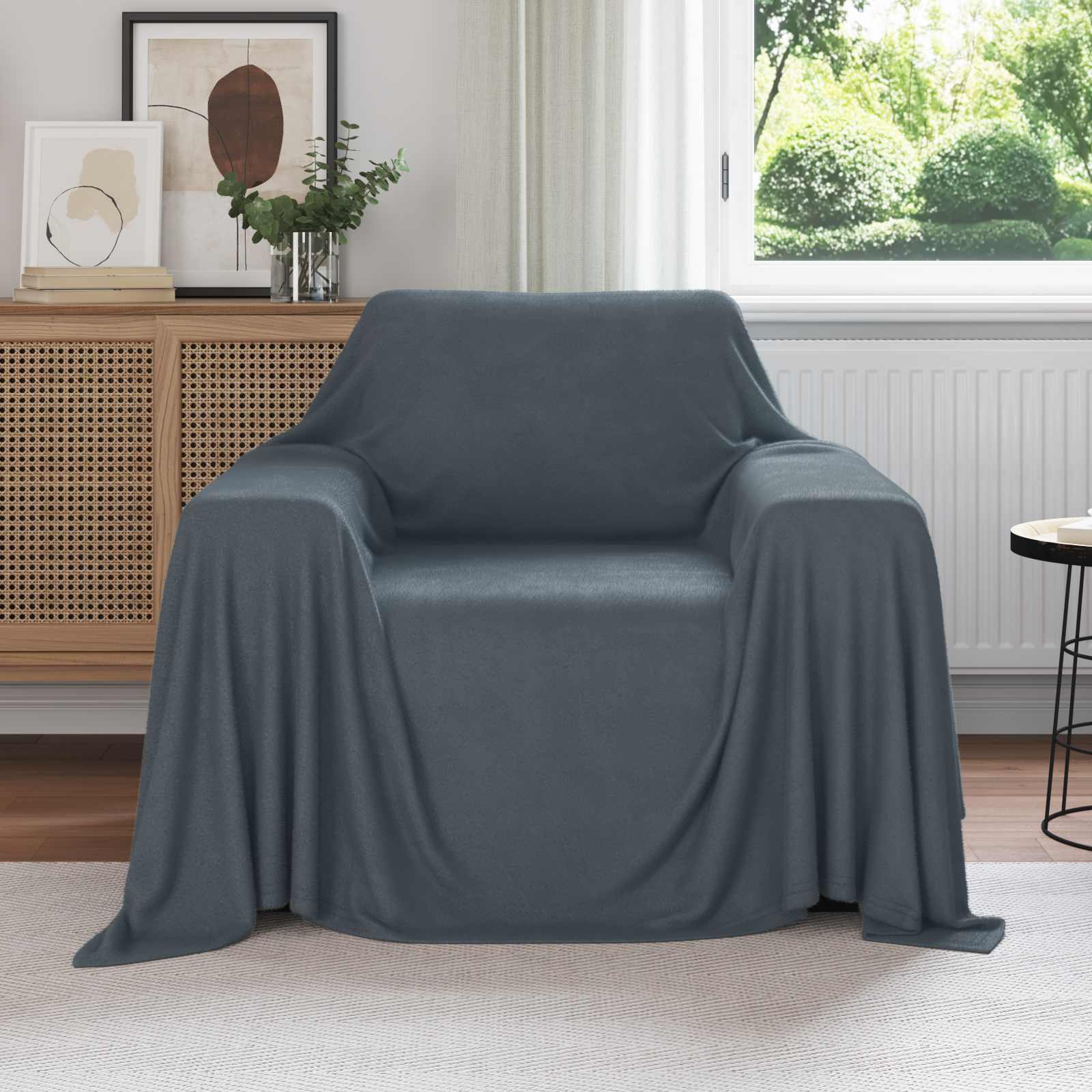 Wohndecke Dunkelgrau 210 x 140 cm 0.41 kg Fleece