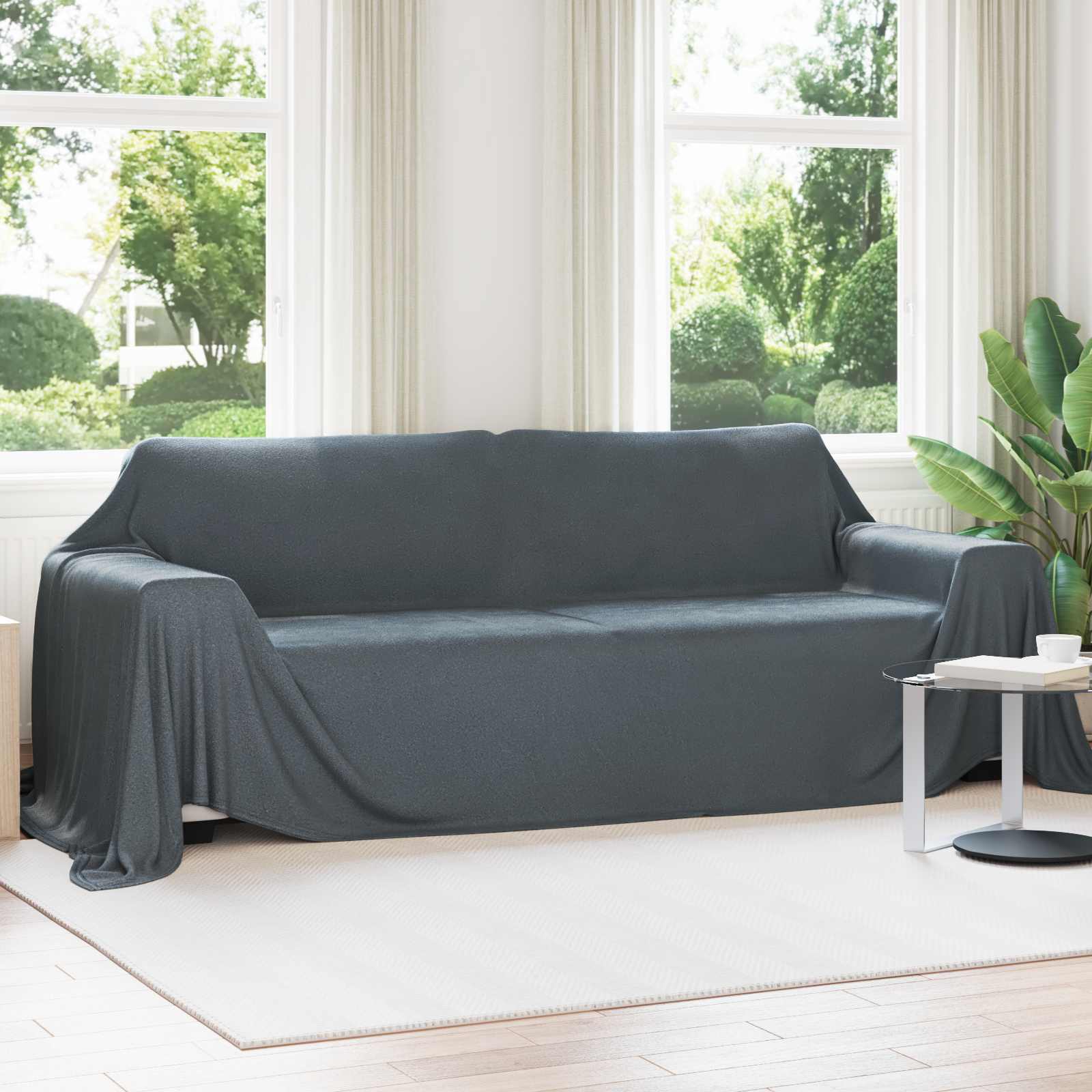 Wohndecke Dunkelgrau 350 x 270 cm 1.3 kg Fleece