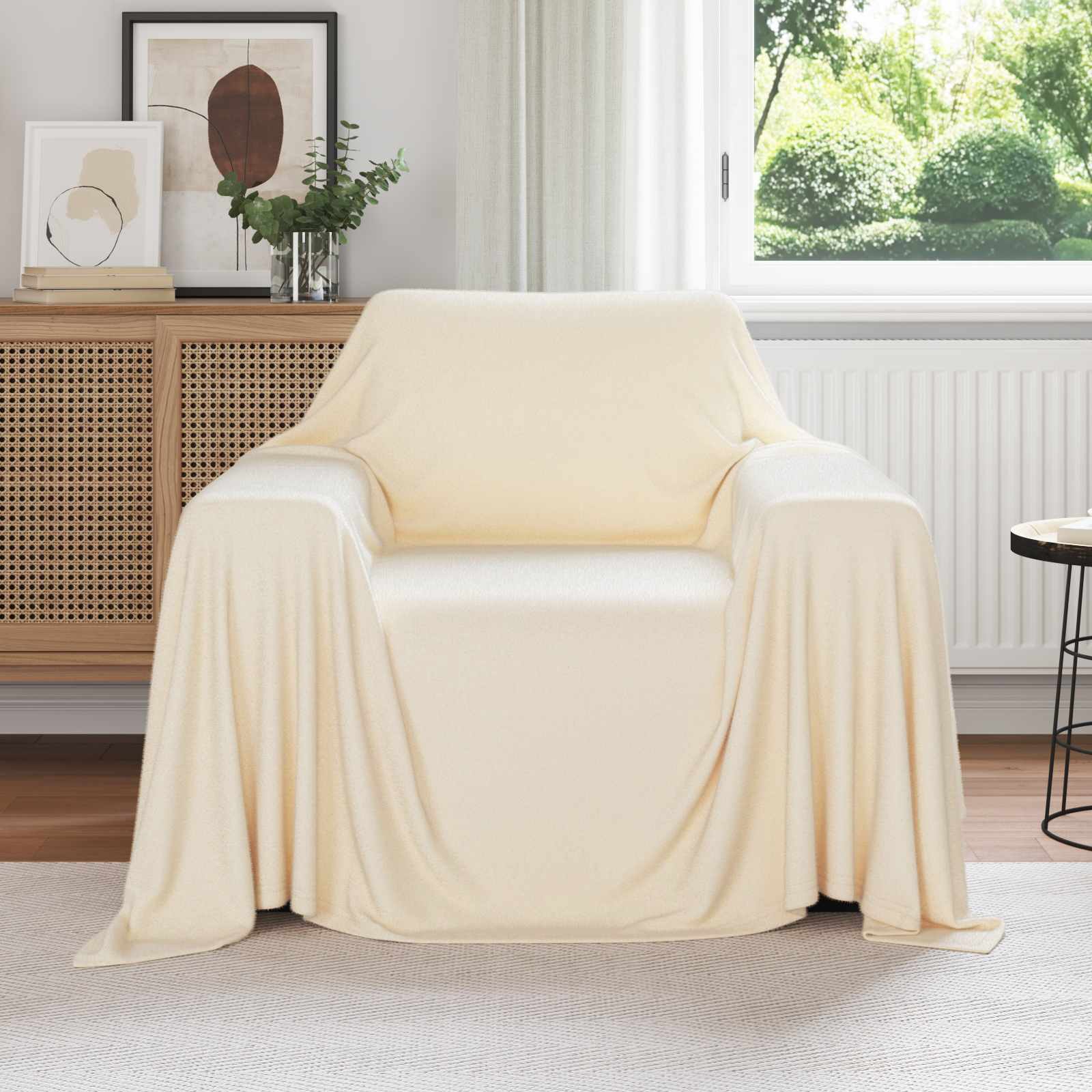 Wohndecken 6 stk. Creme 210 x 140 cm 2.48 kg Fleece