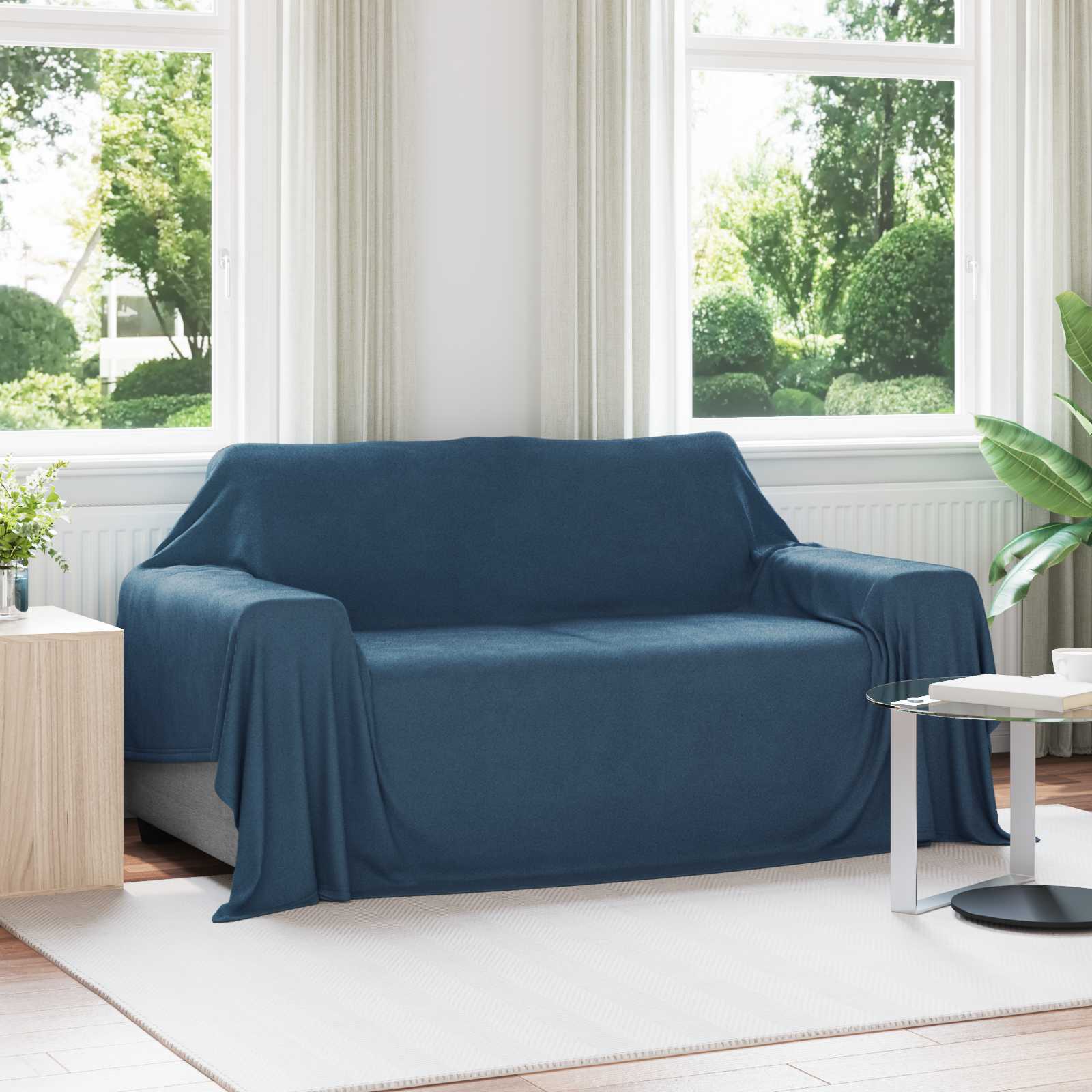 Wohndecken 6 stk. Marineblau 280 x 210 cm 4.74 kg Fleece