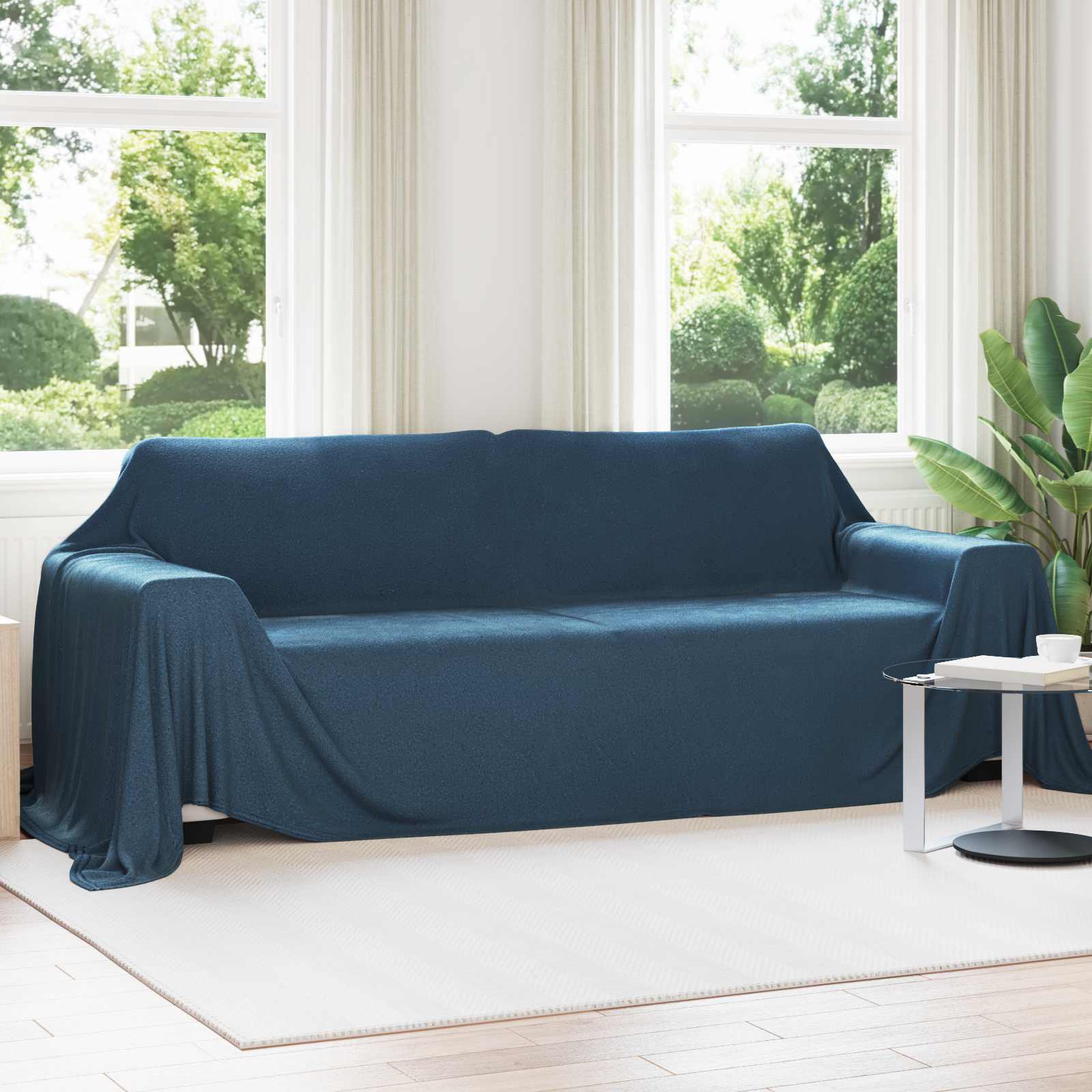 Wohndecken 6 stk. Marineblau 350 x 270 cm 8.09 kg Fleece