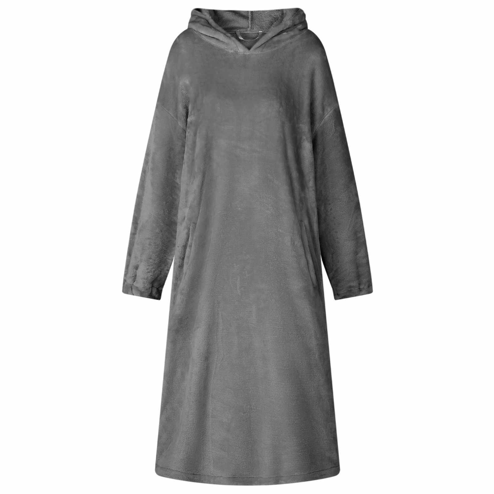 Decken-Hoodie Dunkelgrau M Flanell