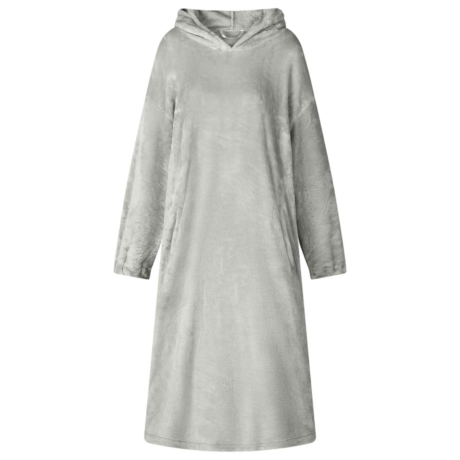 Decken-Hoodie Grau L Flanell