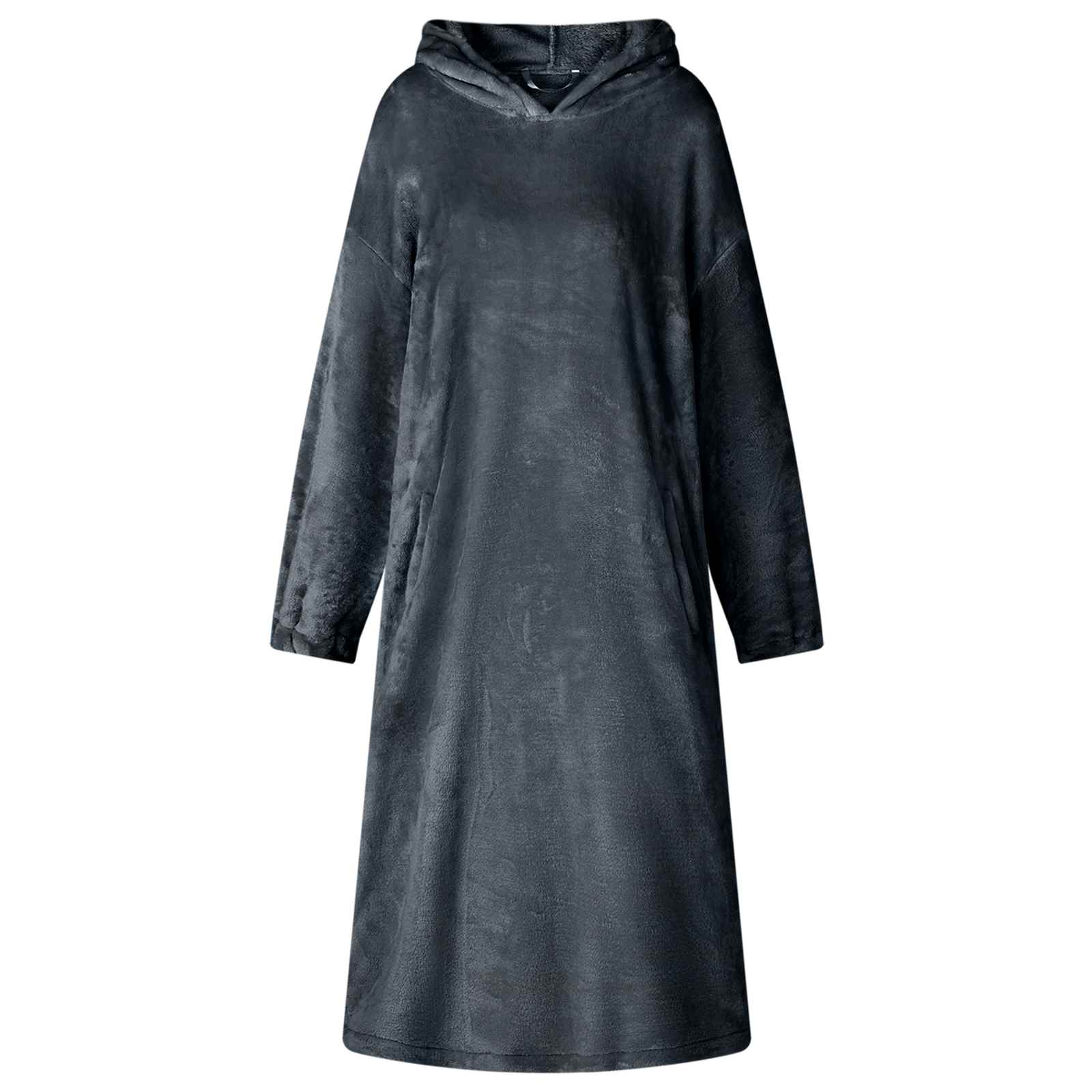Decken-Hoodie Marineblau M Flanell
