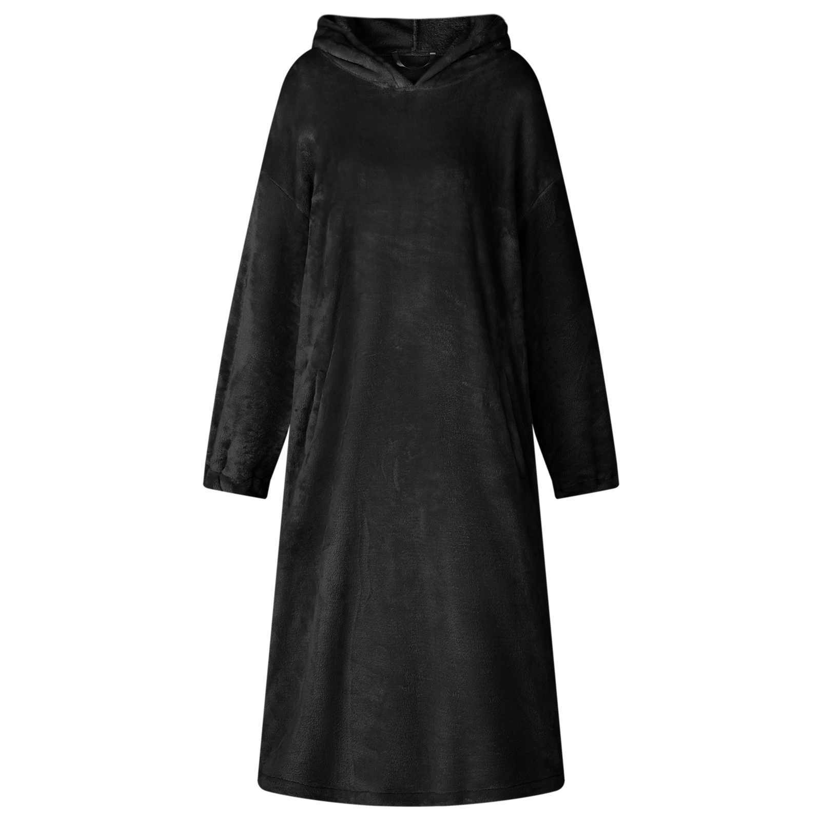 Decken-Hoodie Schwarz S Flanell