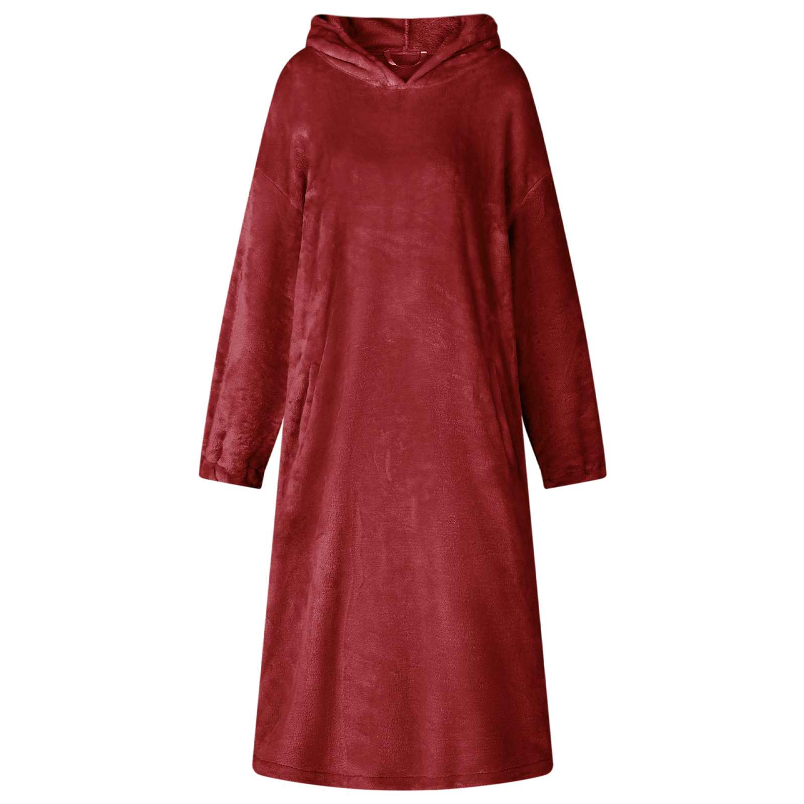 Decken-Hoodie Bordeauxrot M Flanell