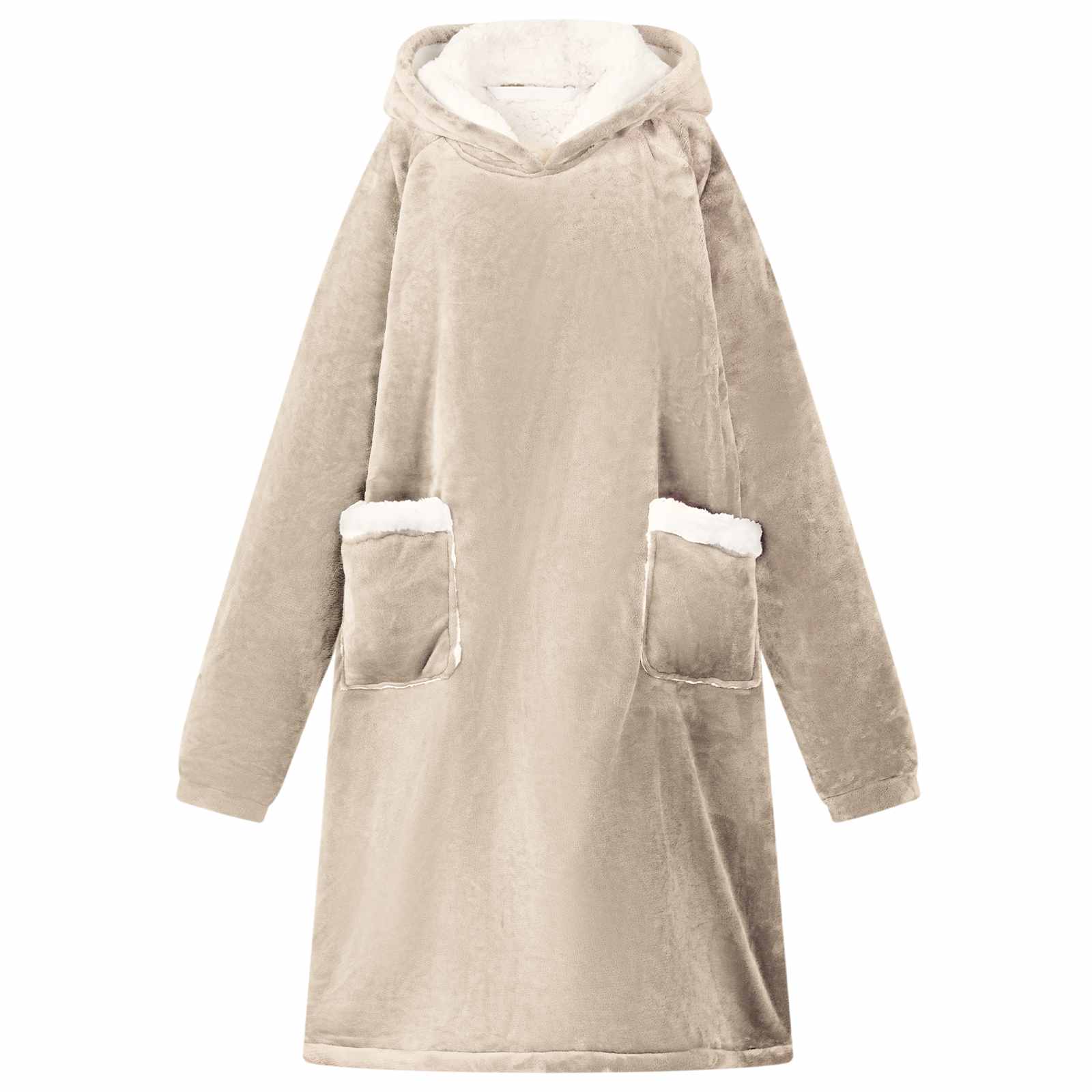 Decken-Hoodie Beige L Fleece und Flanell